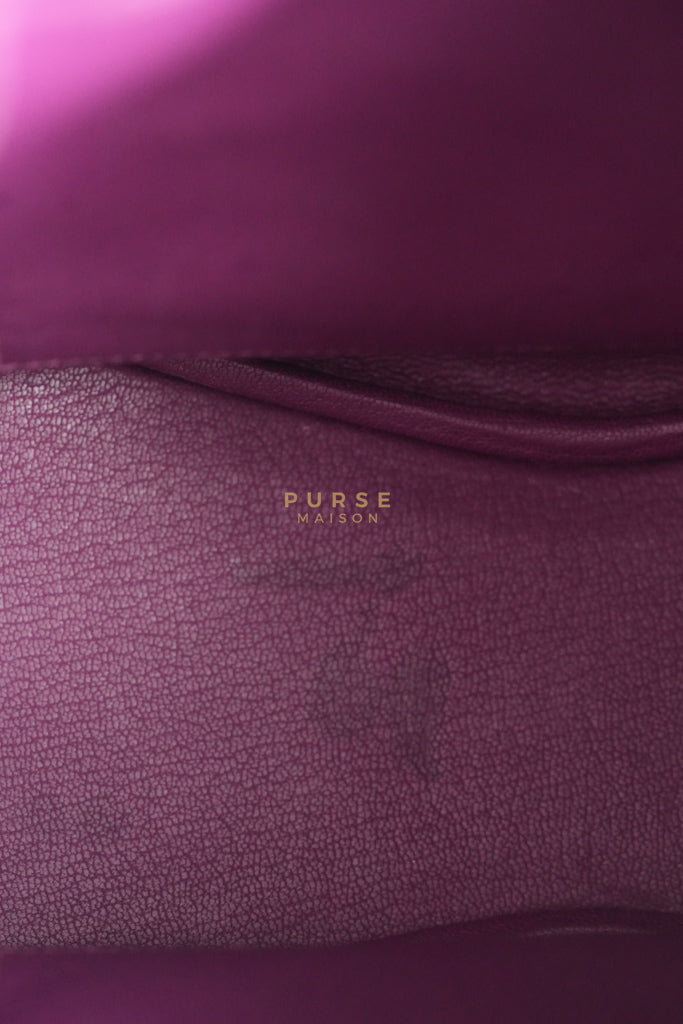 So Kelly Anemone in Togo Leather and Palladium Hardware Stamp Square R (2014) | Purse Maison Luxury Bags Shop