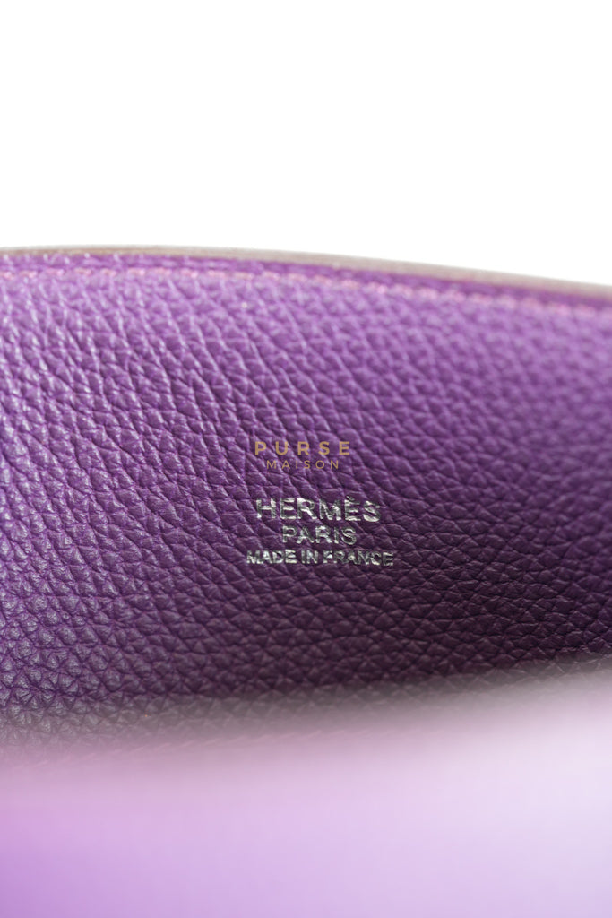 So Kelly Anemone in Togo Leather and Palladium Hardware Stamp Square R (2014) | Purse Maison Luxury Bags Shop