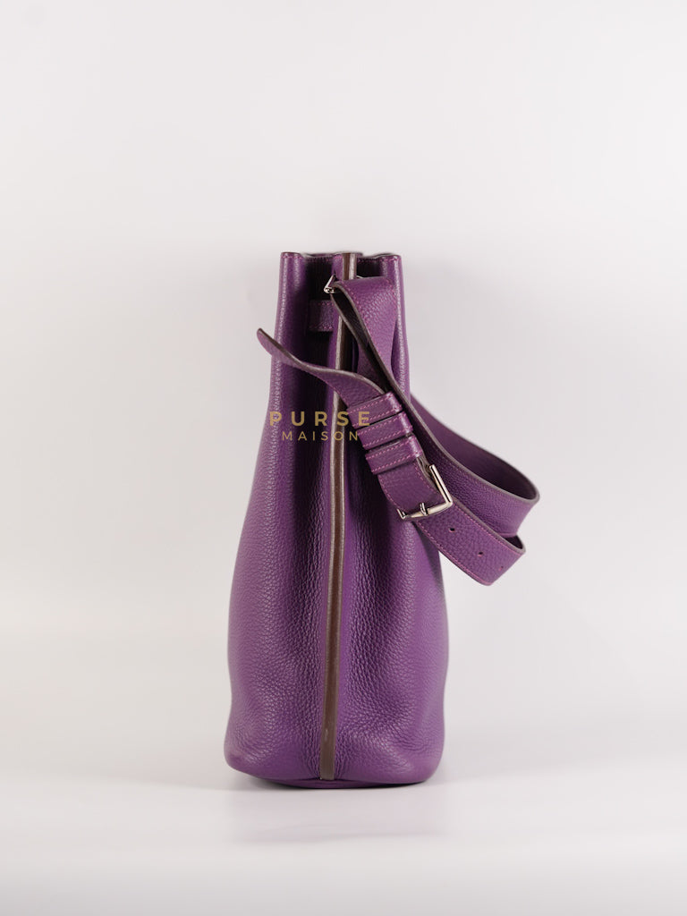 So Kelly Anemone in Togo Leather and Palladium Hardware Stamp Square R (2014) | Purse Maison Luxury Bags Shop