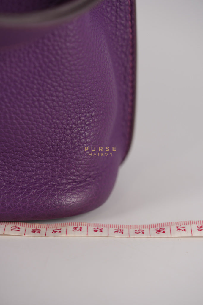 So Kelly Anemone in Togo Leather and Palladium Hardware Stamp Square R (2014) | Purse Maison Luxury Bags Shop