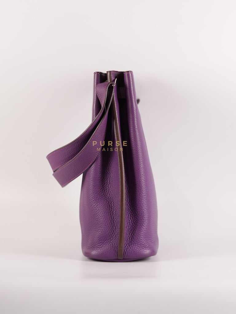 So Kelly Anemone in Togo Leather and Palladium Hardware Stamp Square R (2014) | Purse Maison Luxury Bags Shop