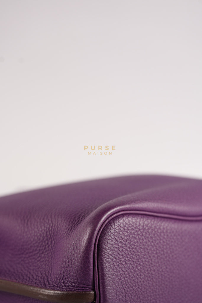 So Kelly Anemone in Togo Leather and Palladium Hardware Stamp Square R (2014) | Purse Maison Luxury Bags Shop