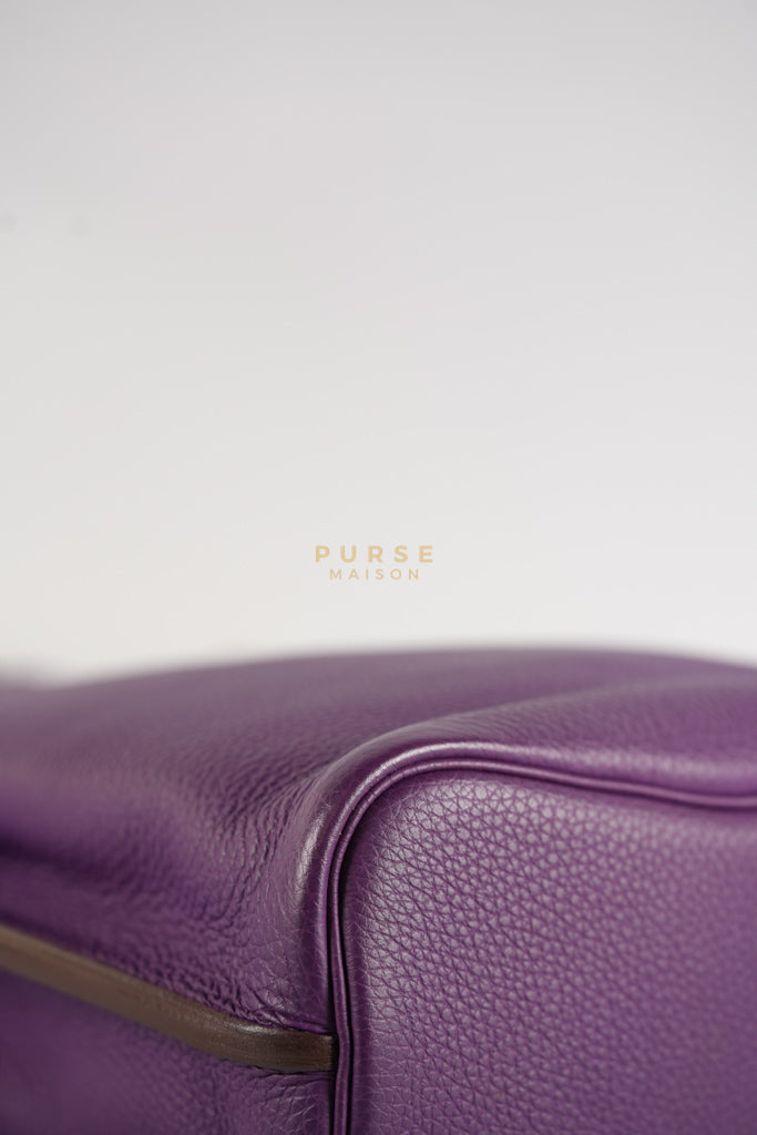 So Kelly Anemone in Togo Leather and Palladium Hardware Stamp Square R (2014) | Purse Maison Luxury Bags Shop