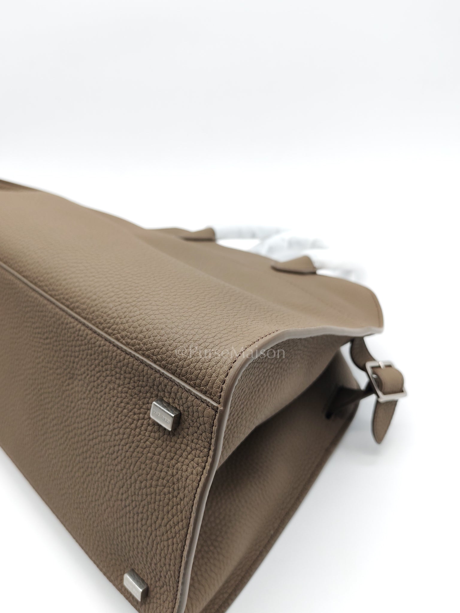Soft Marguax 12 Matte Smoke Toupe Calfskin Leather | Purse Maison Luxury Bags Shop