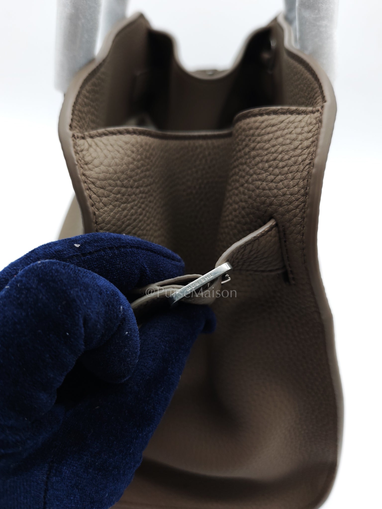 Soft Marguax 12 Matte Smoke Toupe Calfskin Leather | Purse Maison Luxury Bags Shop