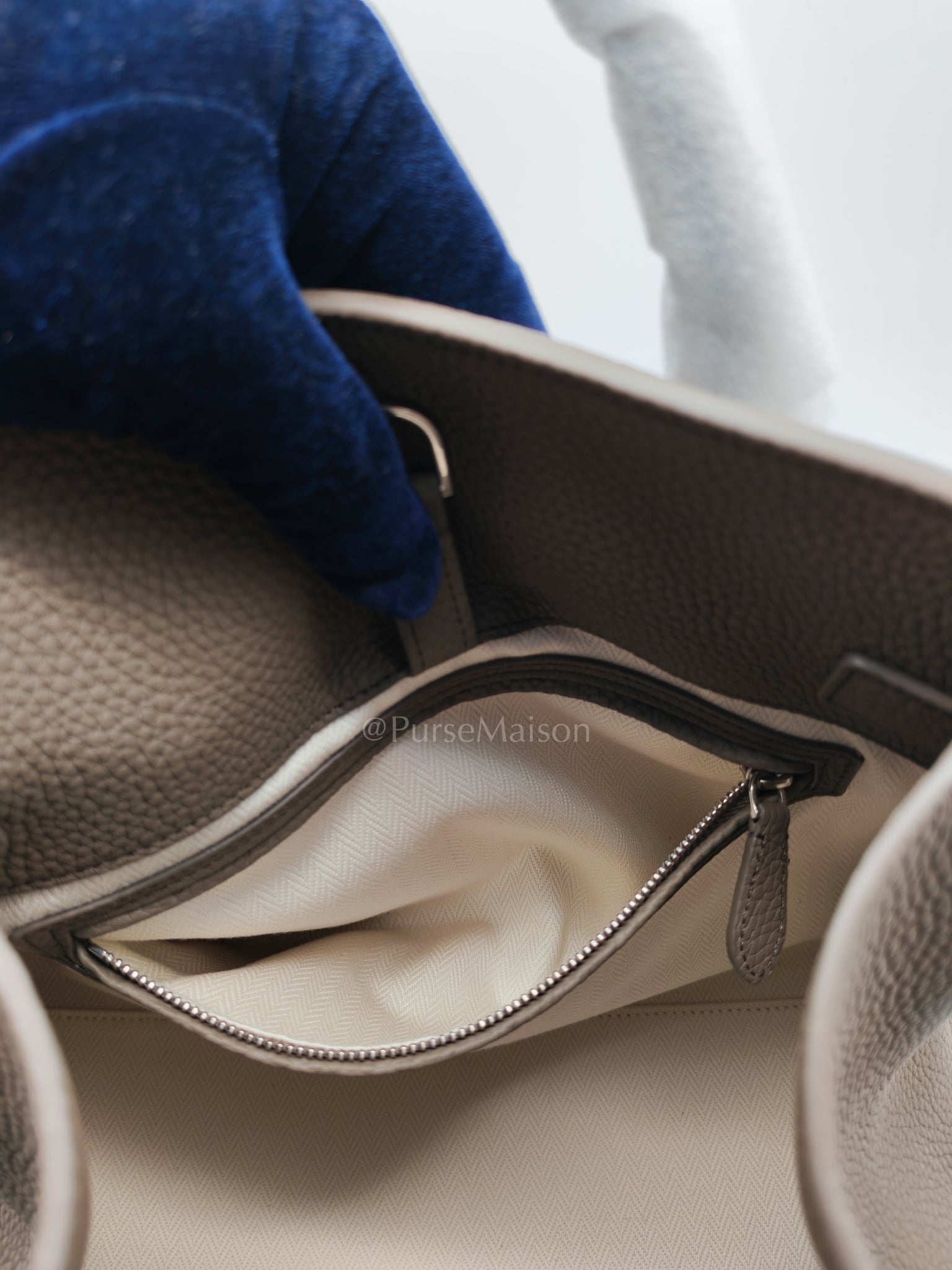 Soft Marguax 12 Matte Smoke Toupe Calfskin Leather | Purse Maison Luxury Bags Shop