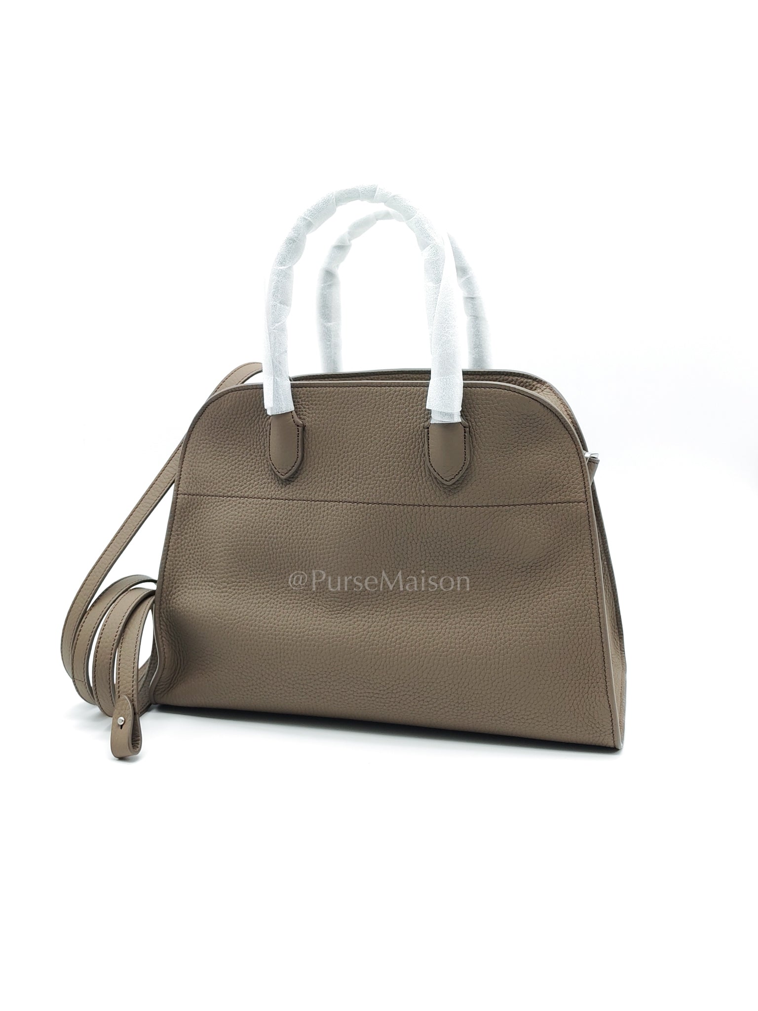 Soft Marguax 12 Matte Smoke Toupe Calfskin Leather | Purse Maison Luxury Bags Shop