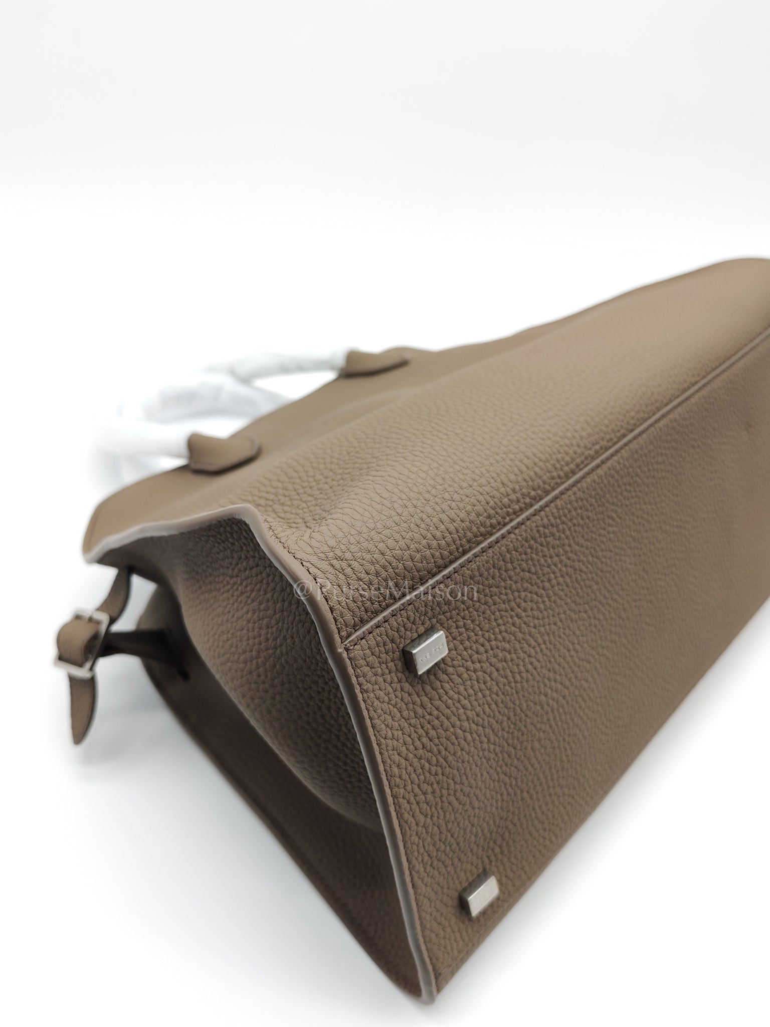 Soft Marguax 12 Matte Smoke Toupe Calfskin Leather | Purse Maison Luxury Bags Shop