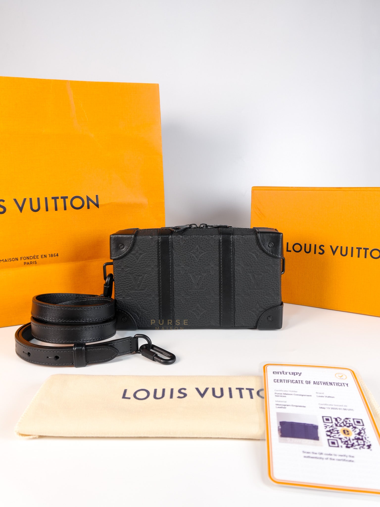 Soft Trunk Embossed Monogram Taurillon Leather (Microchip) | Purse Maison Luxury Bags Shop