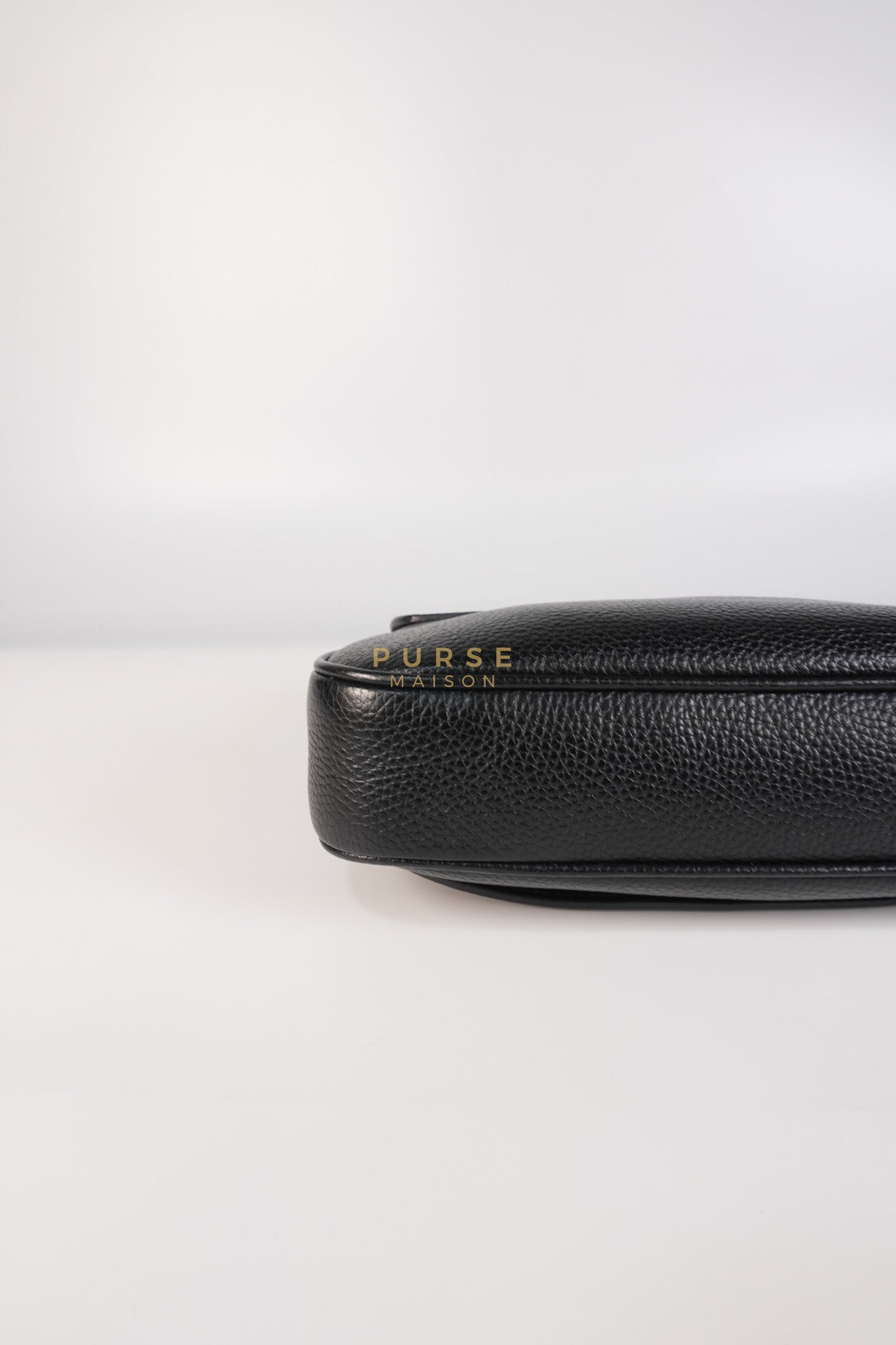 Soho Chain Flap Bag in Black Leather & Light Gold Hardware | Purse Maison Luxury Bags Shop
