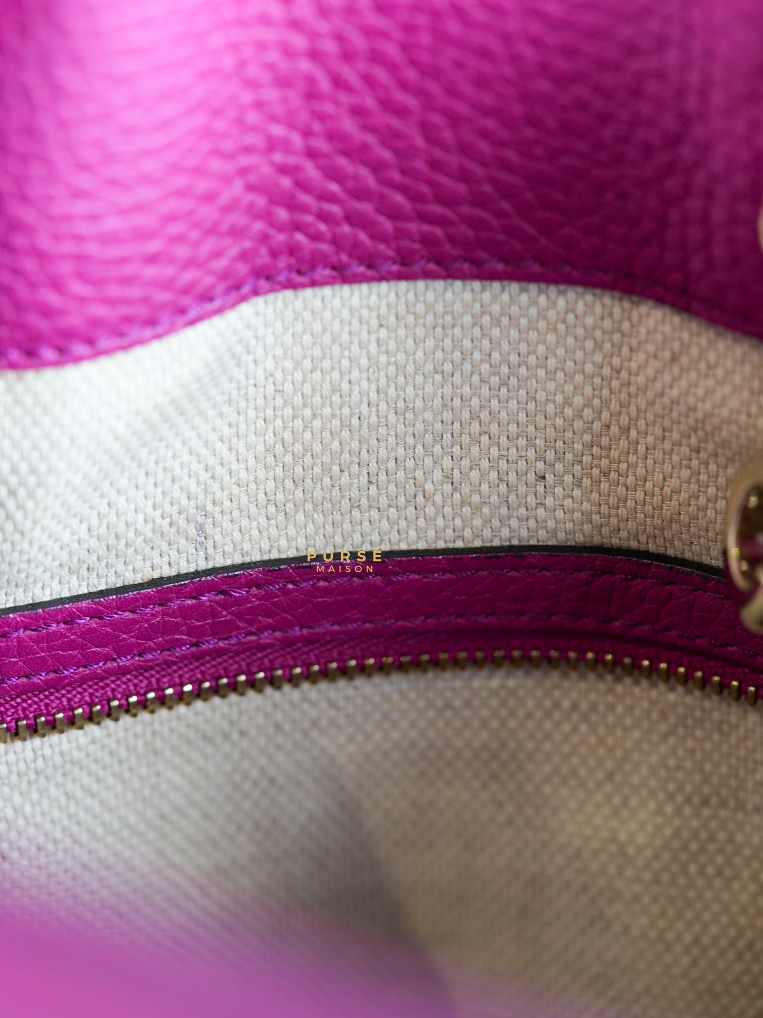 Soho Chain Fuchsia Pink Pebbles Leather Tote | Purse Maison Luxury Bags Shop