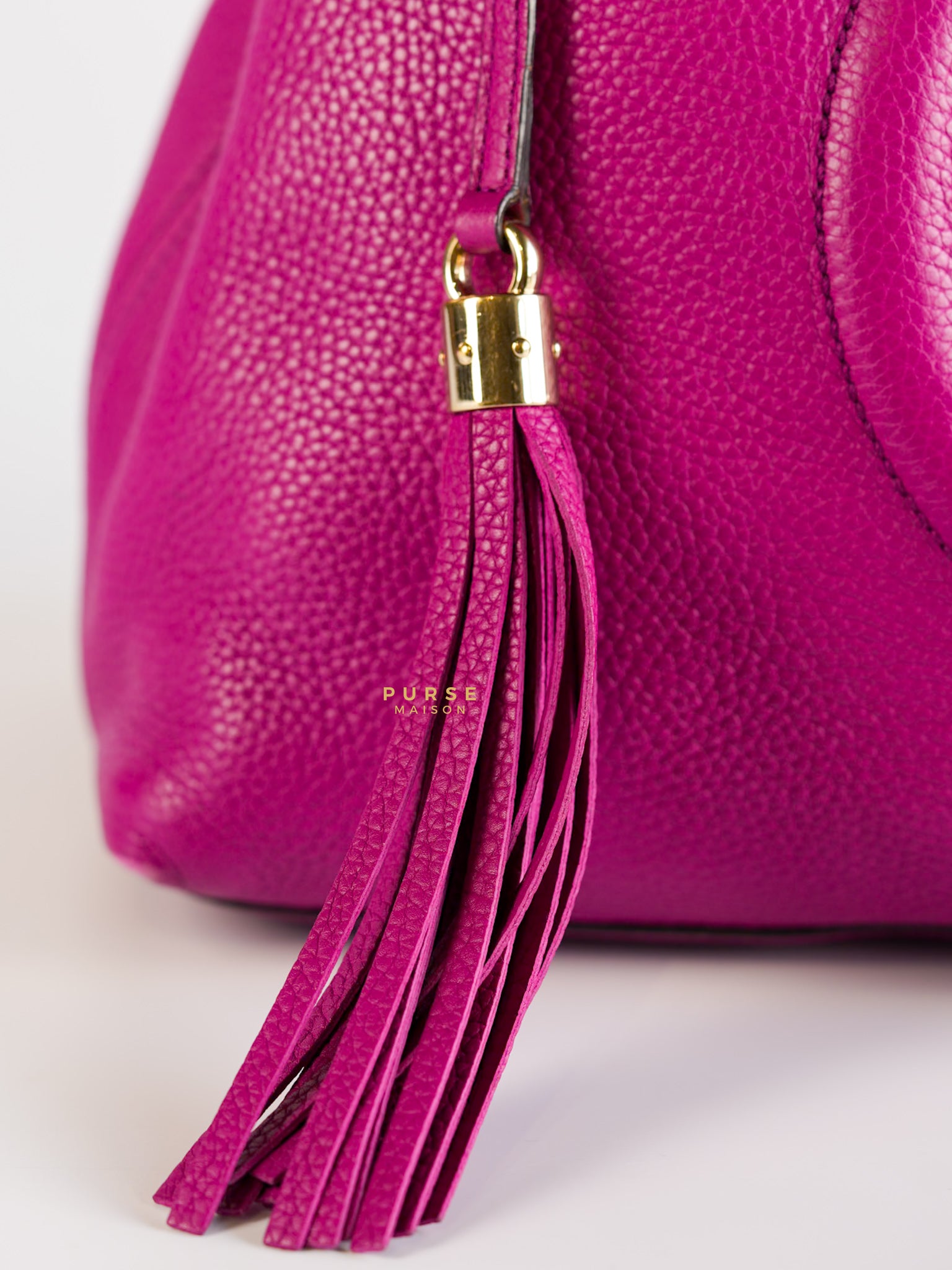 Soho Chain Fuchsia Pink Pebbles Leather Tote | Purse Maison Luxury Bags Shop