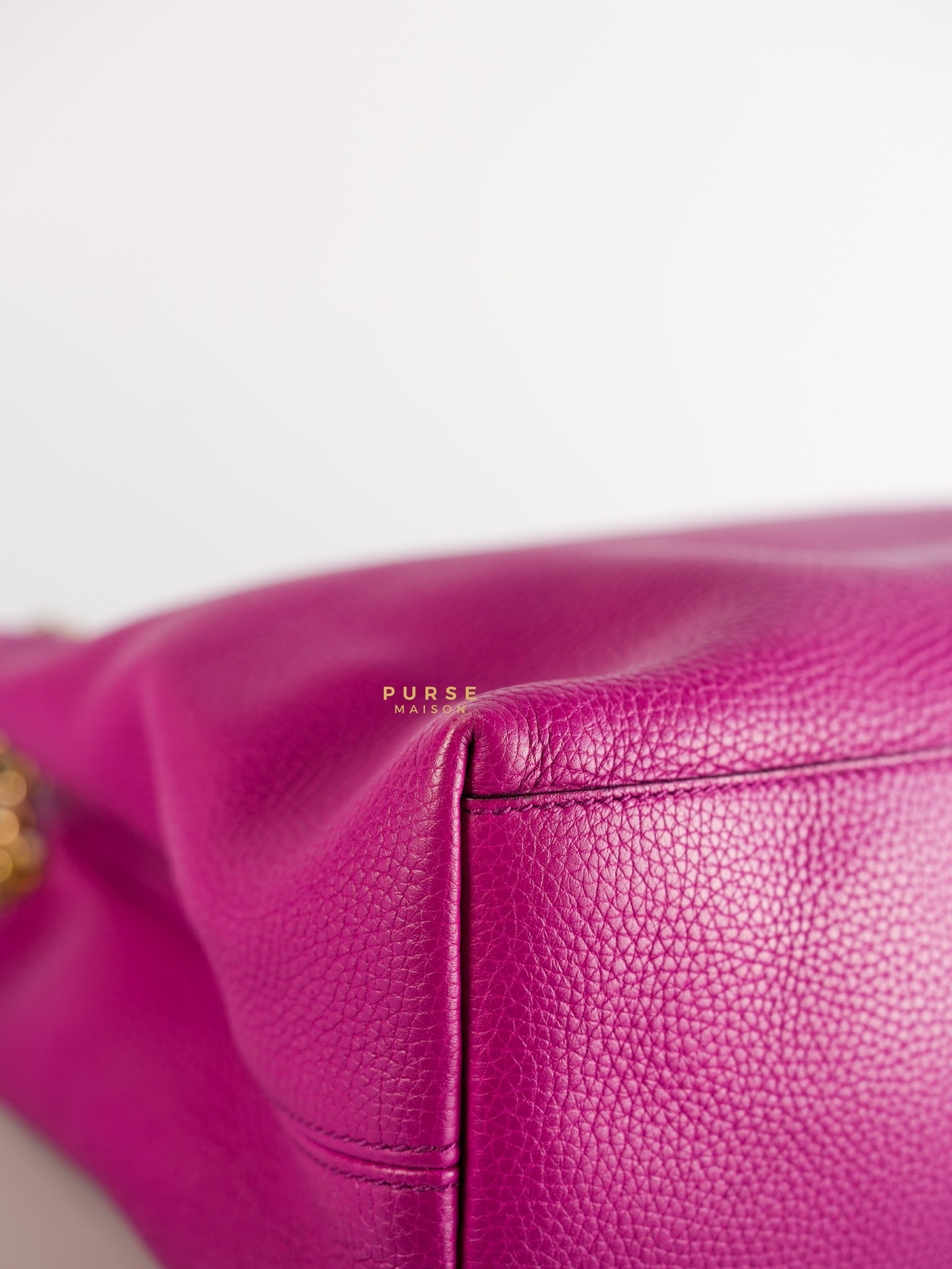 Soho Chain Fuchsia Pink Pebbles Leather Tote | Purse Maison Luxury Bags Shop