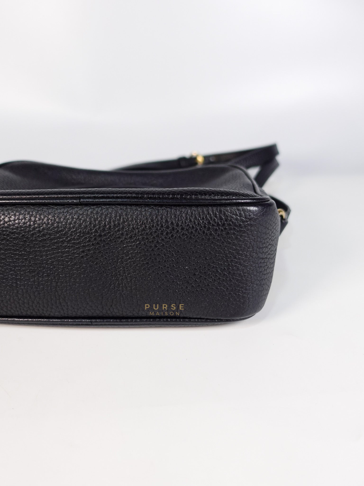 Soho Shoulder Bag Small in Black Gold Hardware | Purse Maison Luxury Bags Shop
