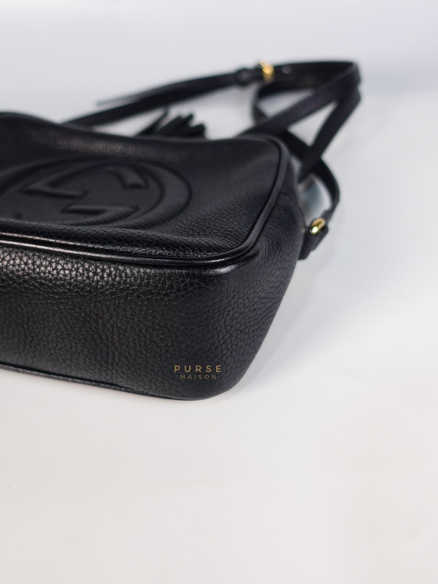 Soho Shoulder Bag Small in Black Gold Hardware | Purse Maison Luxury Bags Shop