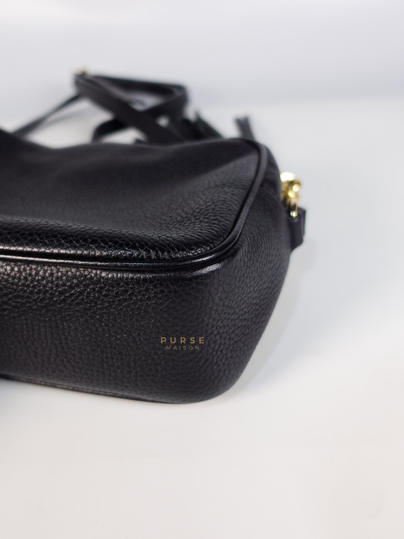 Soho Shoulder Bag Small in Black Gold Hardware | Purse Maison Luxury Bags Shop