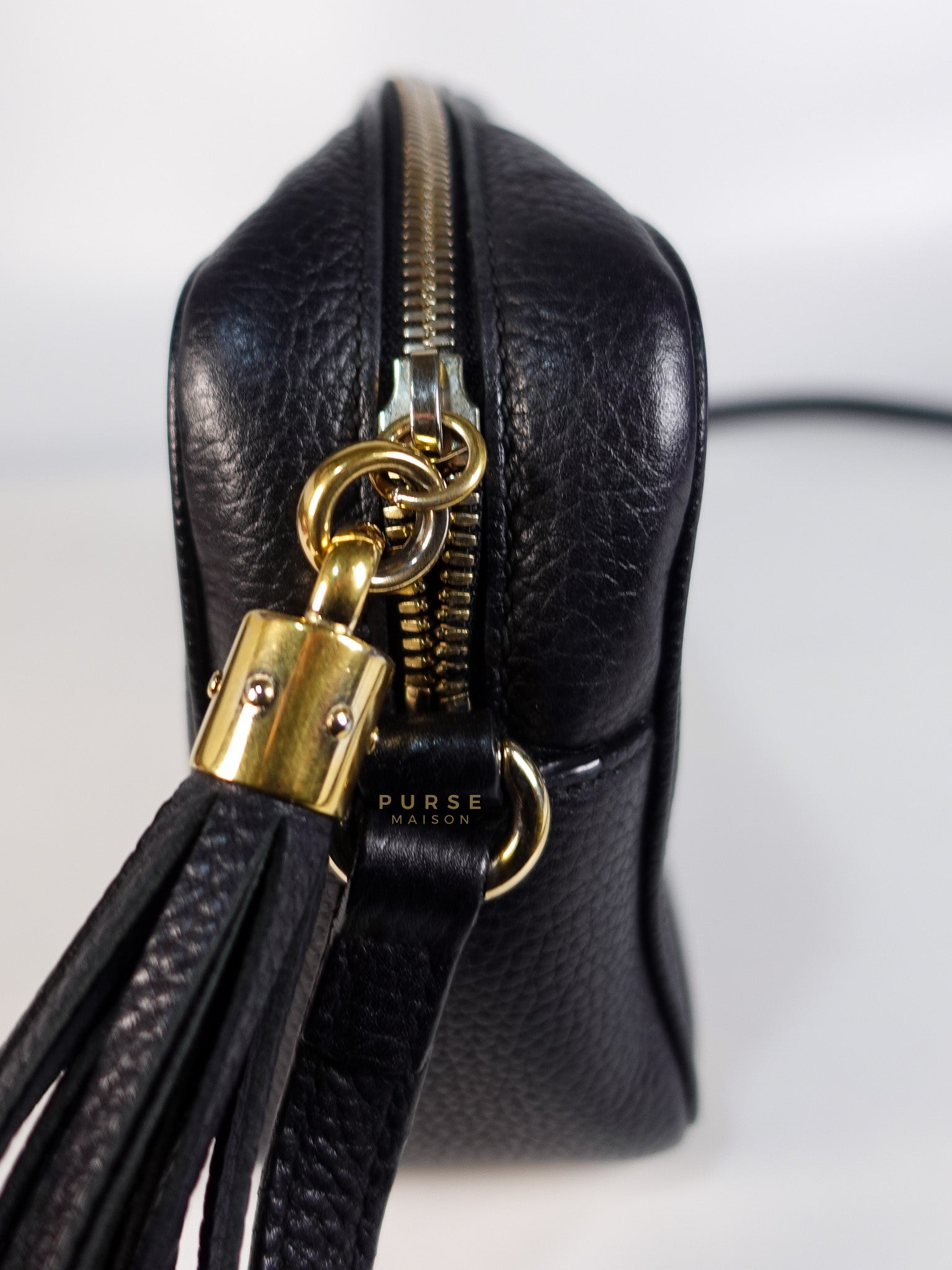 Soho Shoulder Bag Small in Black Gold Hardware | Purse Maison Luxury Bags Shop