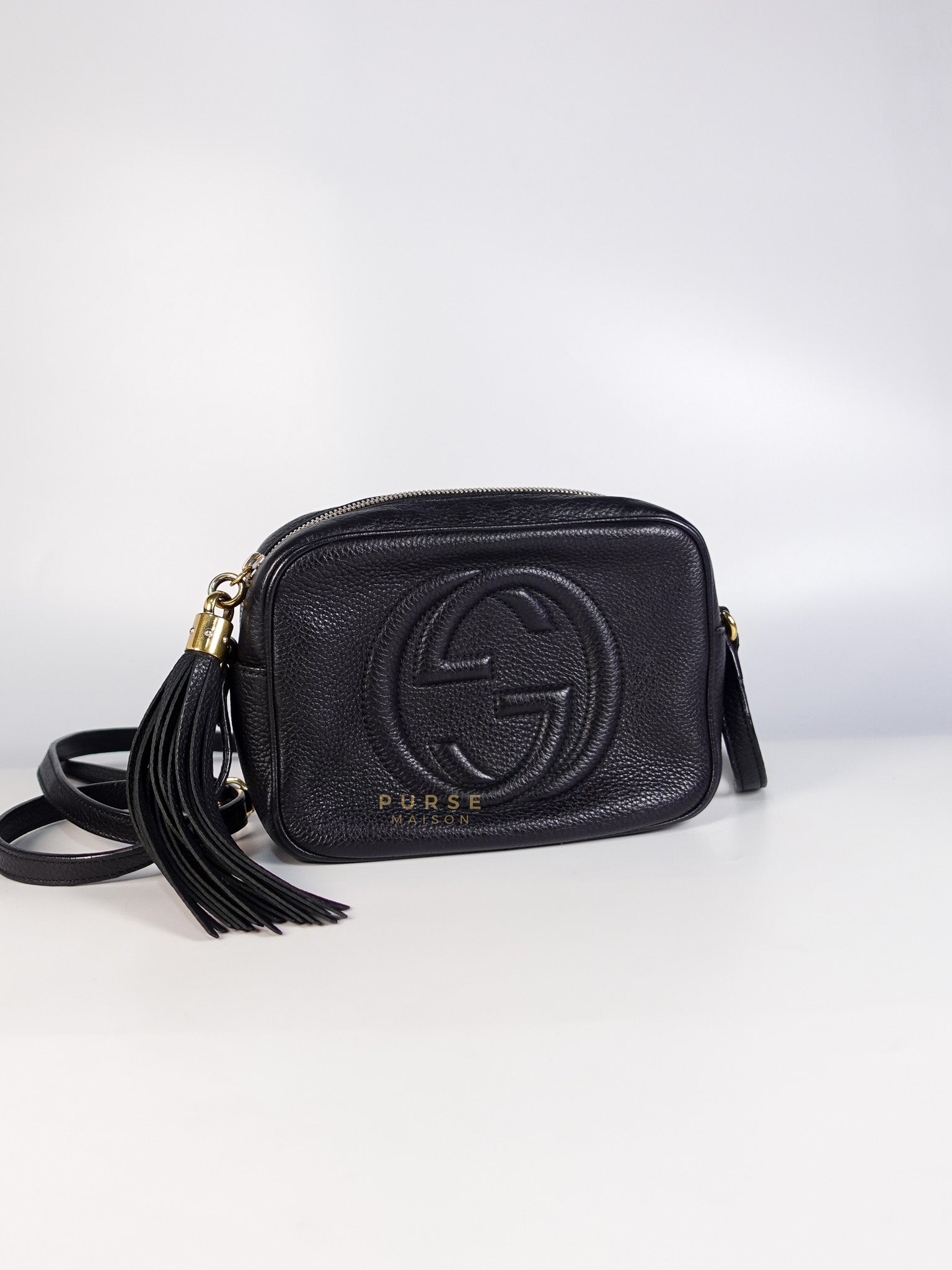 Soho Shoulder Bag Small in Black Gold Hardware | Purse Maison Luxury Bags Shop