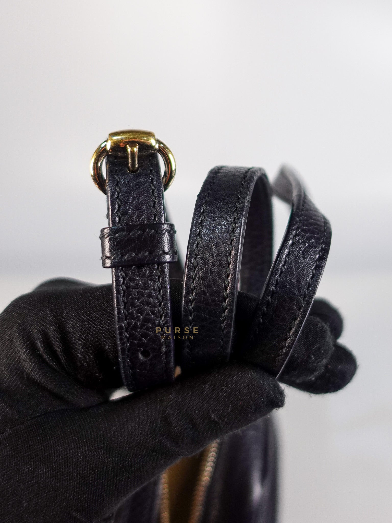 Soho Shoulder Bag Small in Black Gold Hardware | Purse Maison Luxury Bags Shop