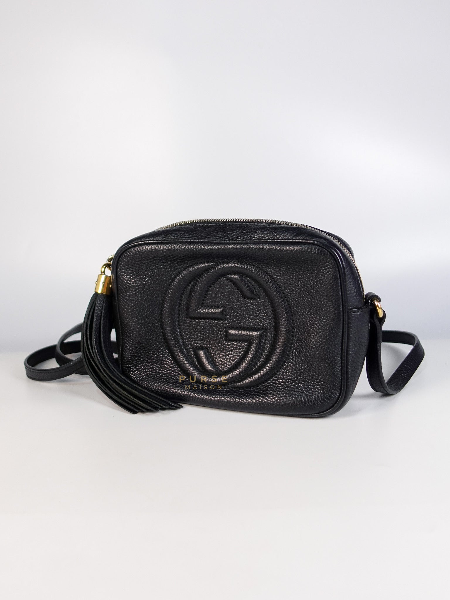 Soho Shoulder Bag Small in Black Gold Hardware | Purse Maison Luxury Bags Shop