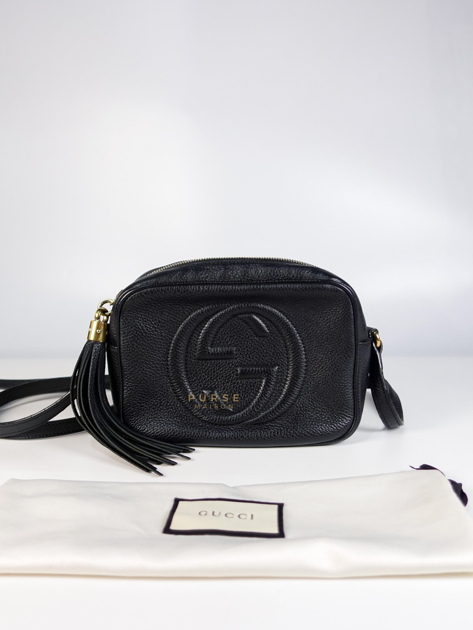 Soho Shoulder Bag Small in Black Gold Hardware | Purse Maison Luxury Bags Shop