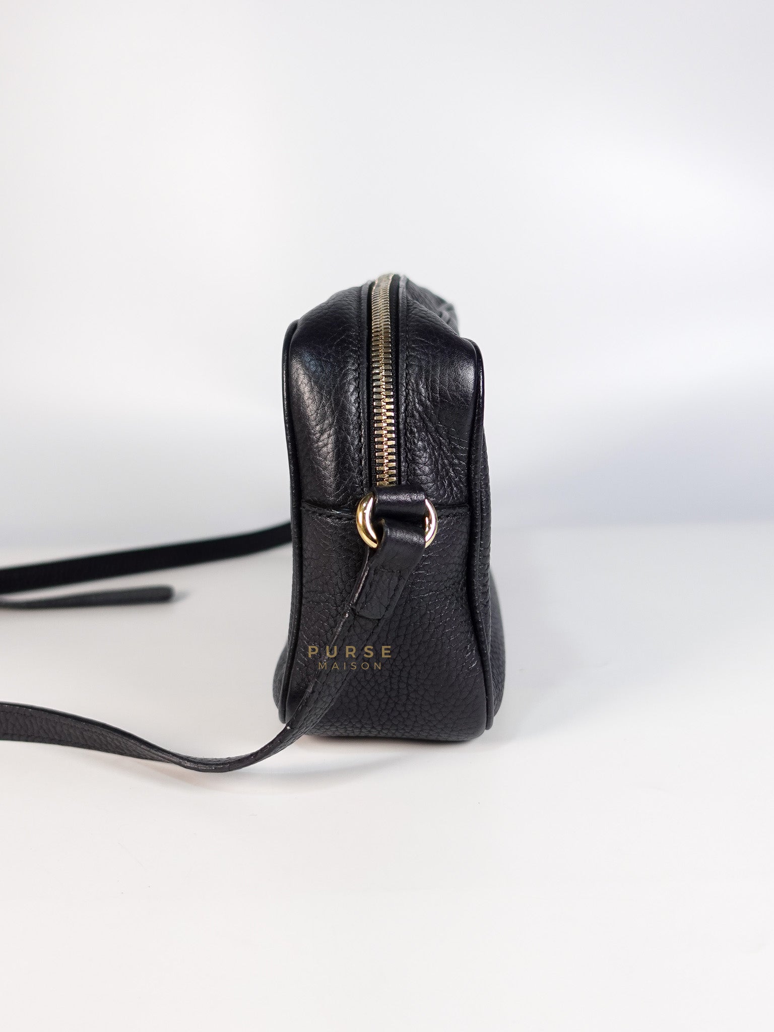 Soho Shoulder Bag Small in Black Gold Hardware | Purse Maison Luxury Bags Shop