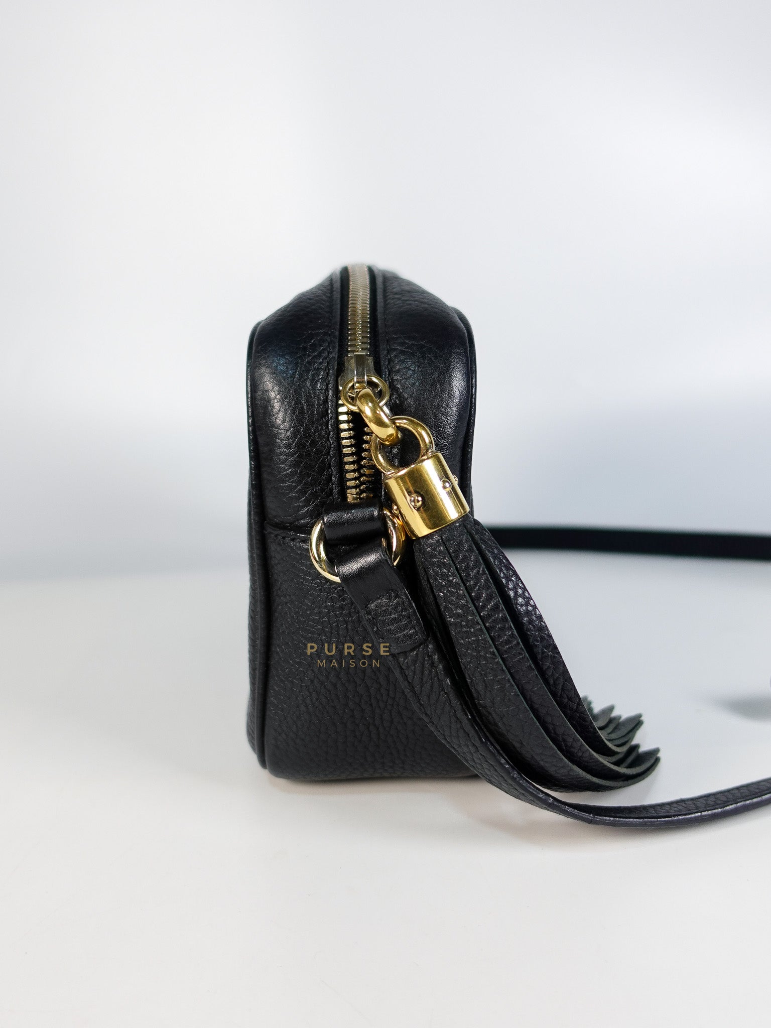 Soho Shoulder Bag Small in Black Gold Hardware | Purse Maison Luxury Bags Shop