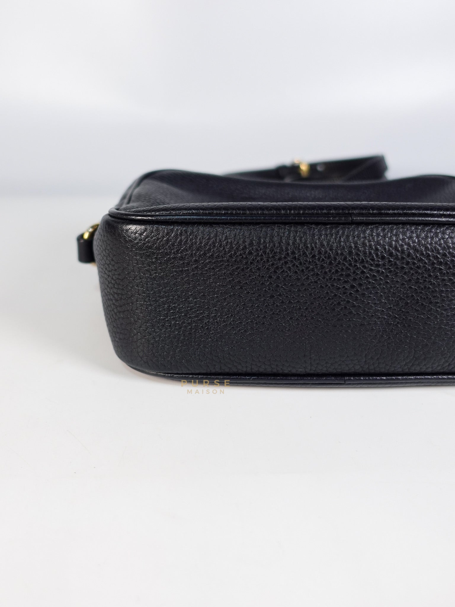 Soho Shoulder Bag Small in Black Gold Hardware | Purse Maison Luxury Bags Shop