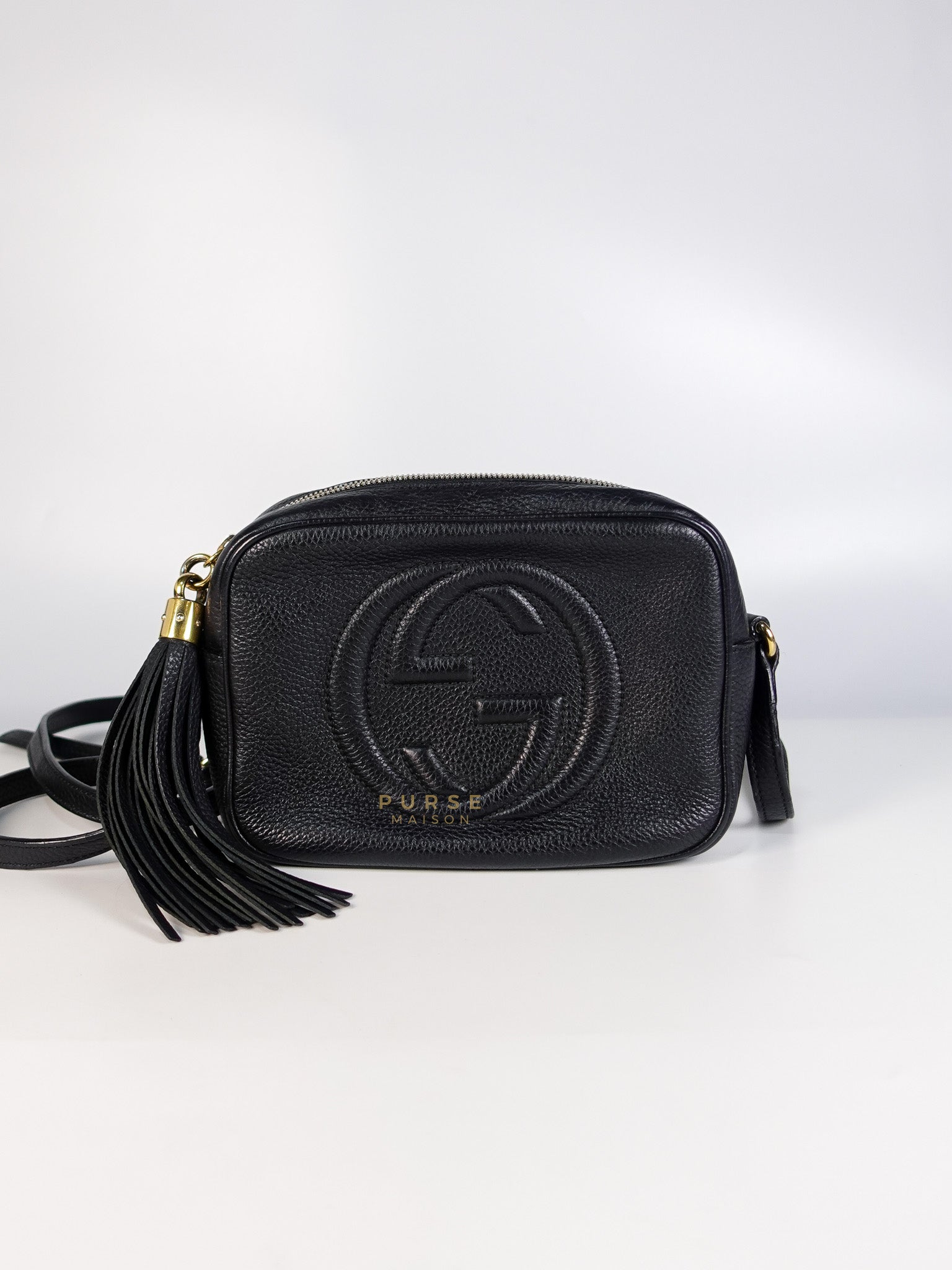 Soho Shoulder Bag Small in Black Gold Hardware | Purse Maison Luxury Bags Shop