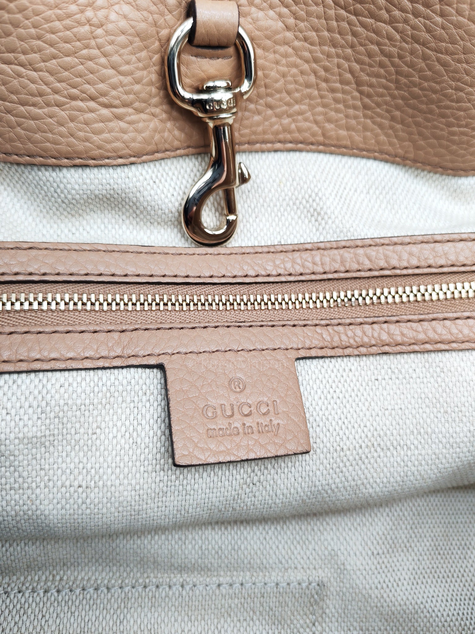 Soho in Beige Grained Calfskin Leather Totebag | Purse Maison Luxury Bags Shop