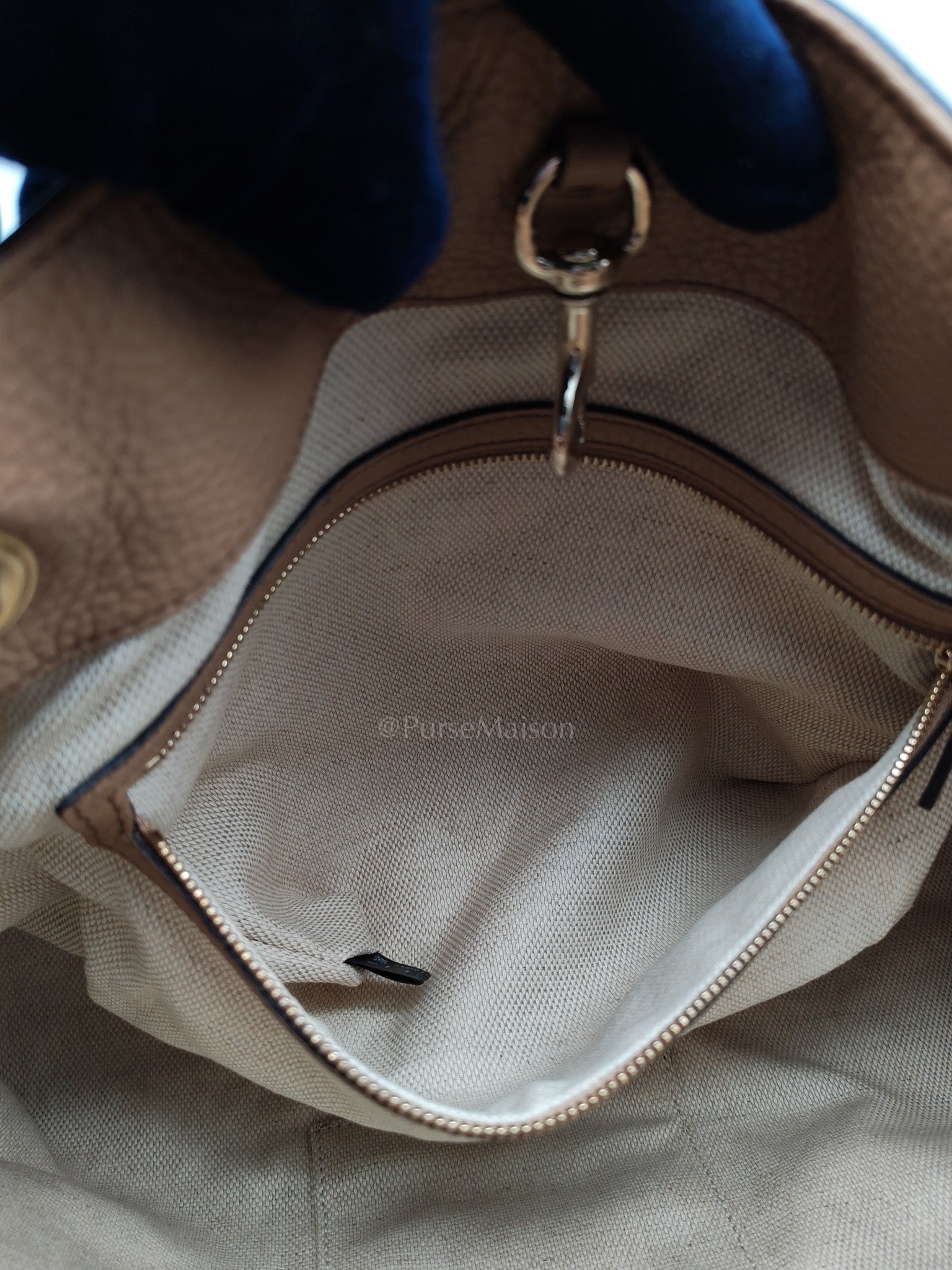 Soho in Beige Grained Calfskin Leather Totebag | Purse Maison Luxury Bags Shop