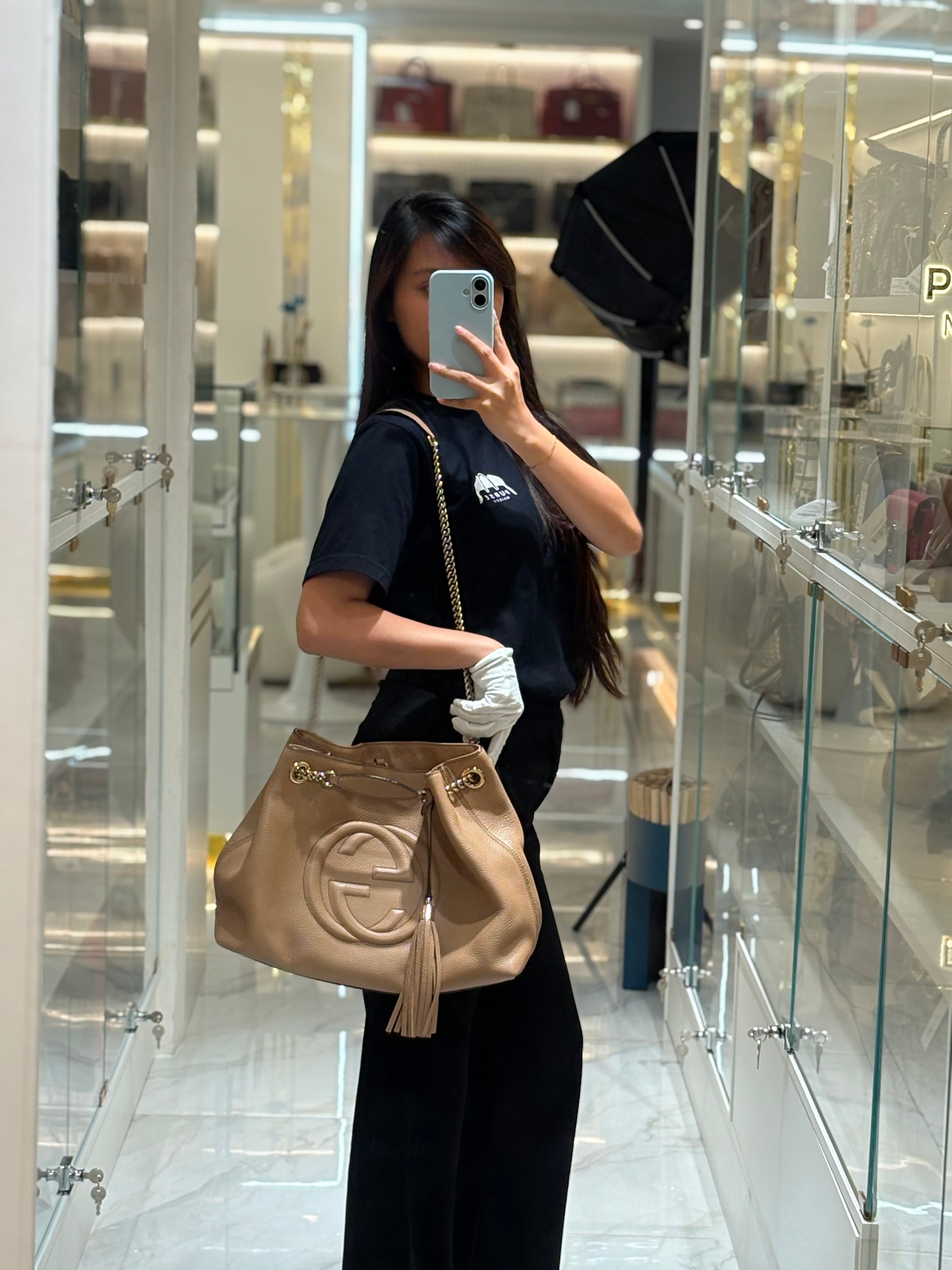 Soho in Beige Grained Calfskin Leather Totebag | Purse Maison Luxury Bags Shop