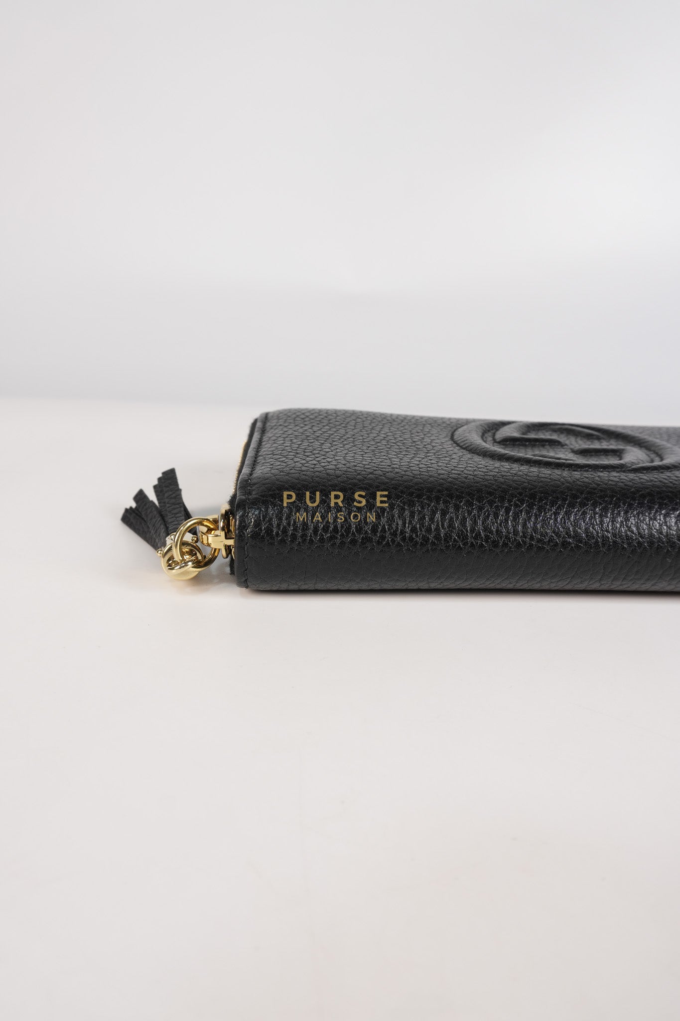Soho Long Zip Around Wallet in Black Leather | Purse Maison Luxury Bags Shop