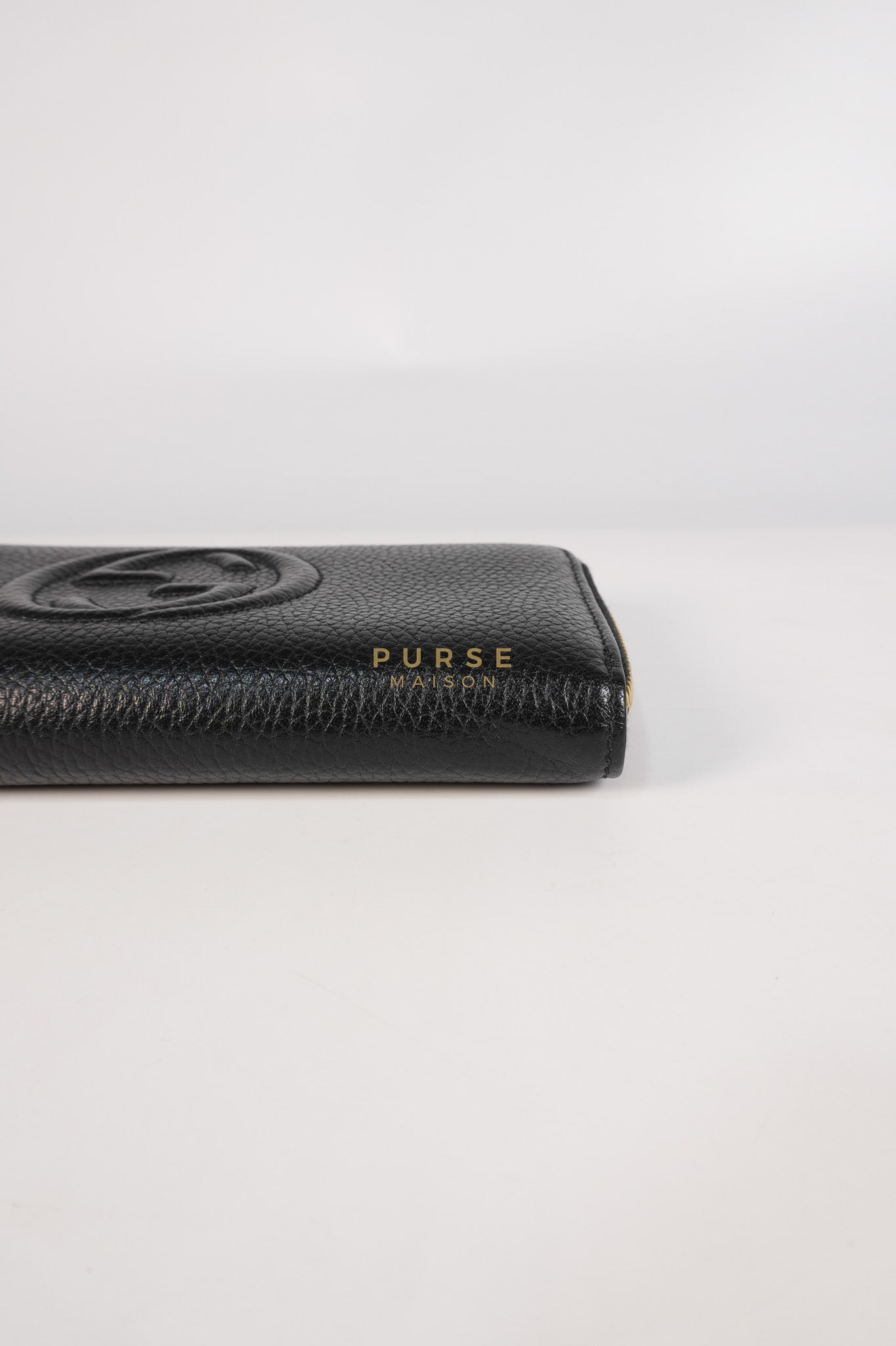 Soho Long Zip Around Wallet in Black Leather | Purse Maison Luxury Bags Shop