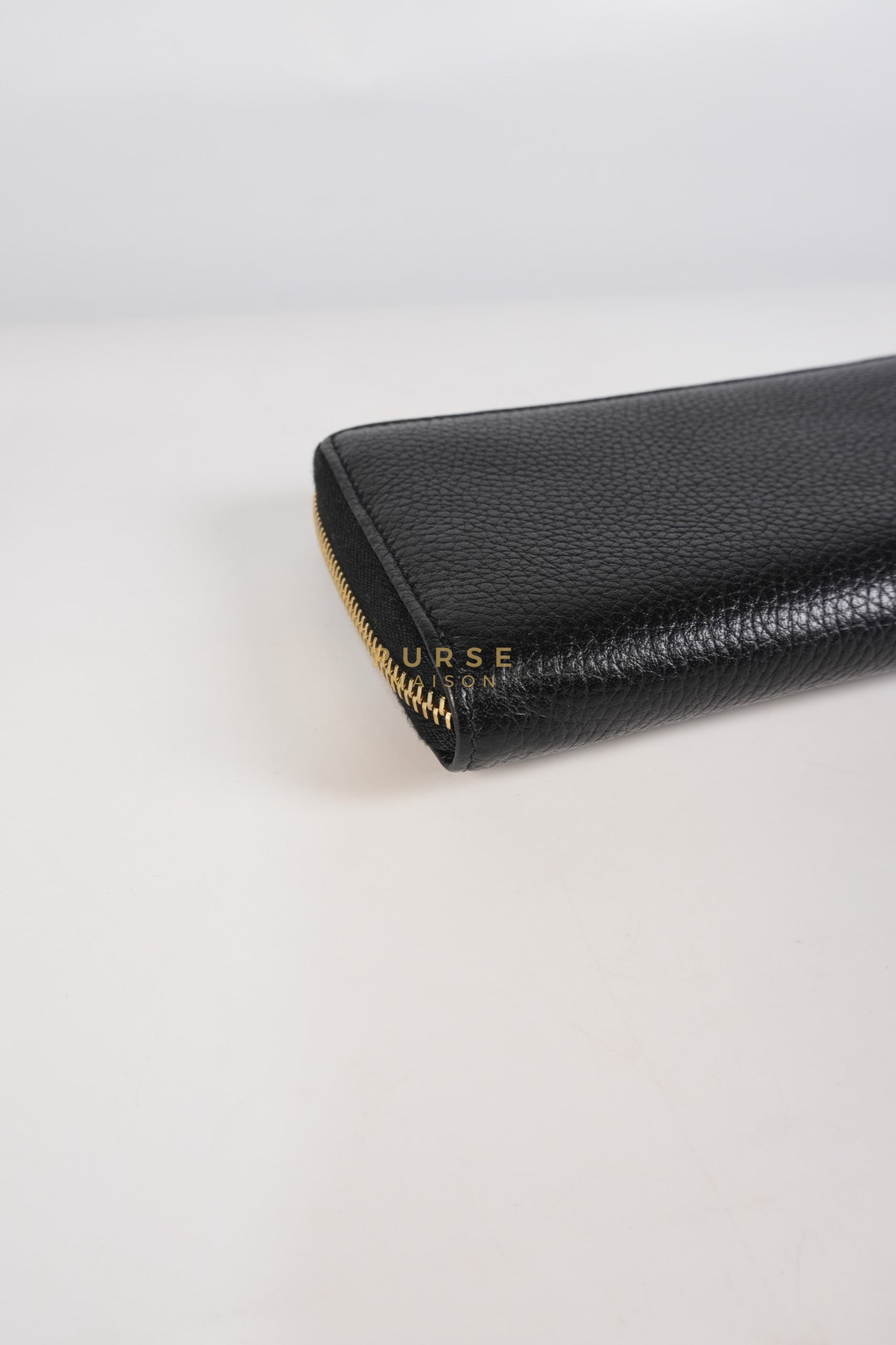 Soho Long Zip Around Wallet in Black Leather | Purse Maison Luxury Bags Shop