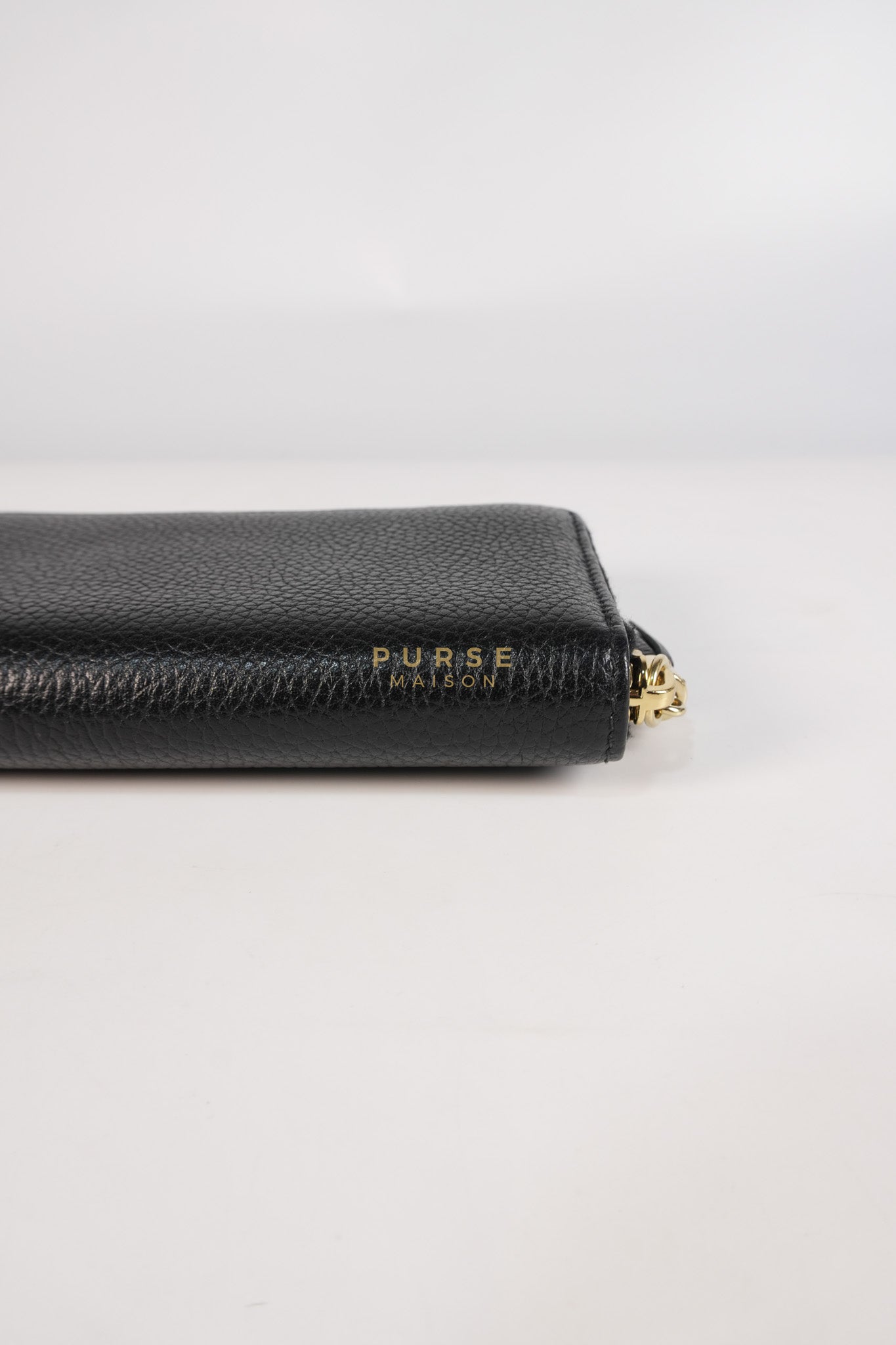 Soho Long Zip Around Wallet in Black Leather | Purse Maison Luxury Bags Shop