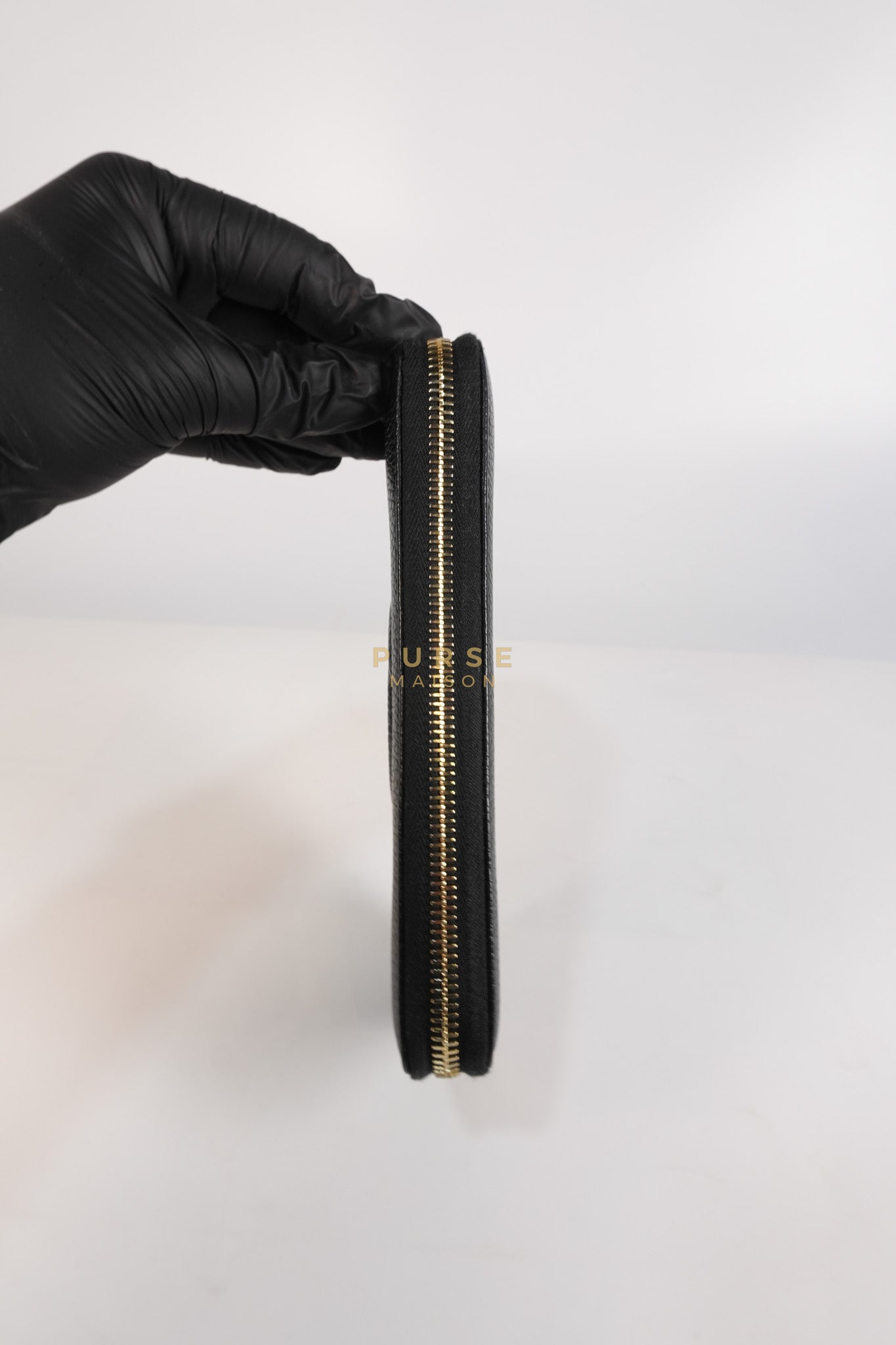 Soho Long Zip Around Wallet in Black Leather | Purse Maison Luxury Bags Shop