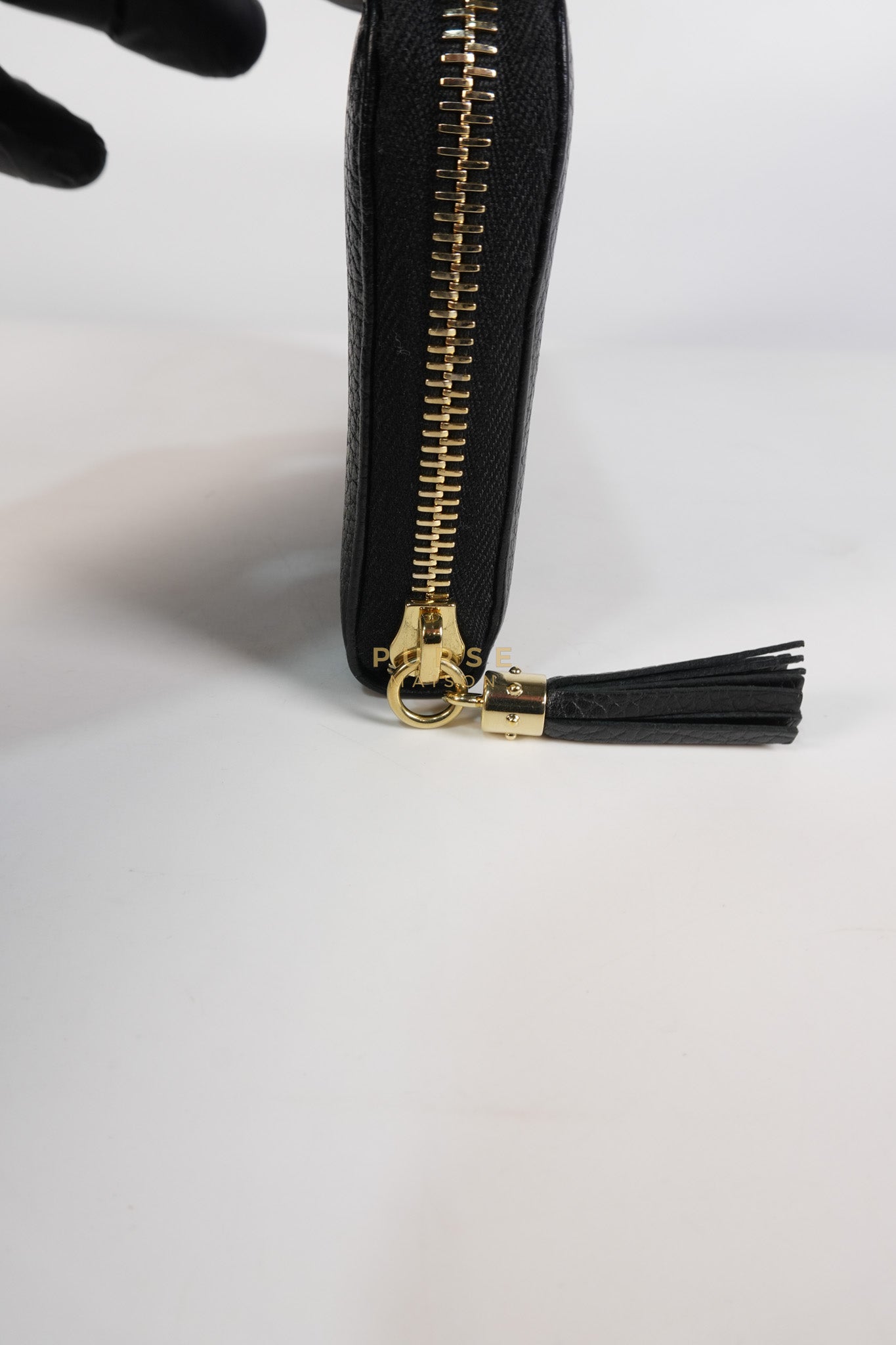 Soho Long Zip Around Wallet in Black Leather | Purse Maison Luxury Bags Shop