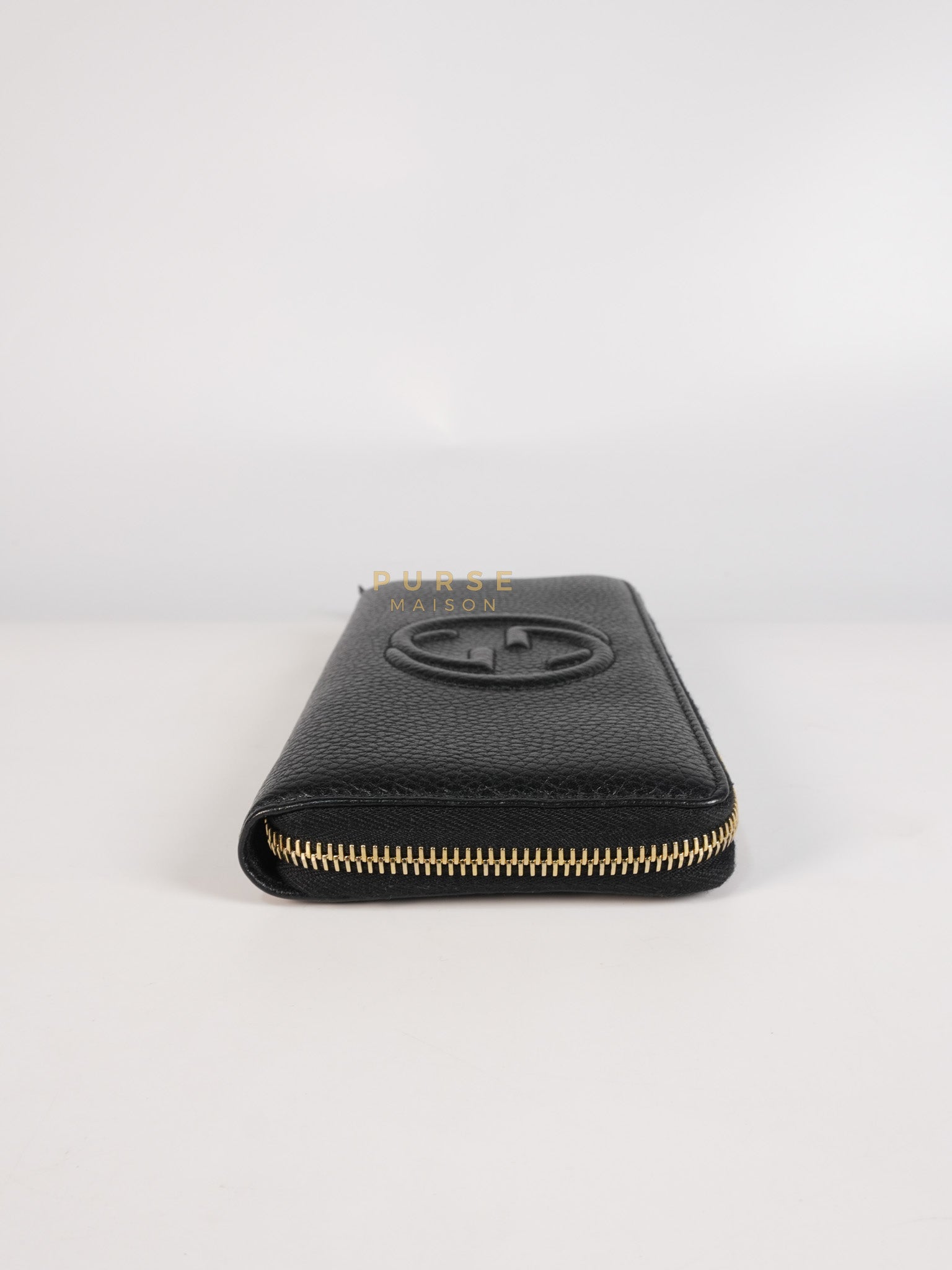 Soho Long Zip Around Wallet in Black Leather | Purse Maison Luxury Bags Shop