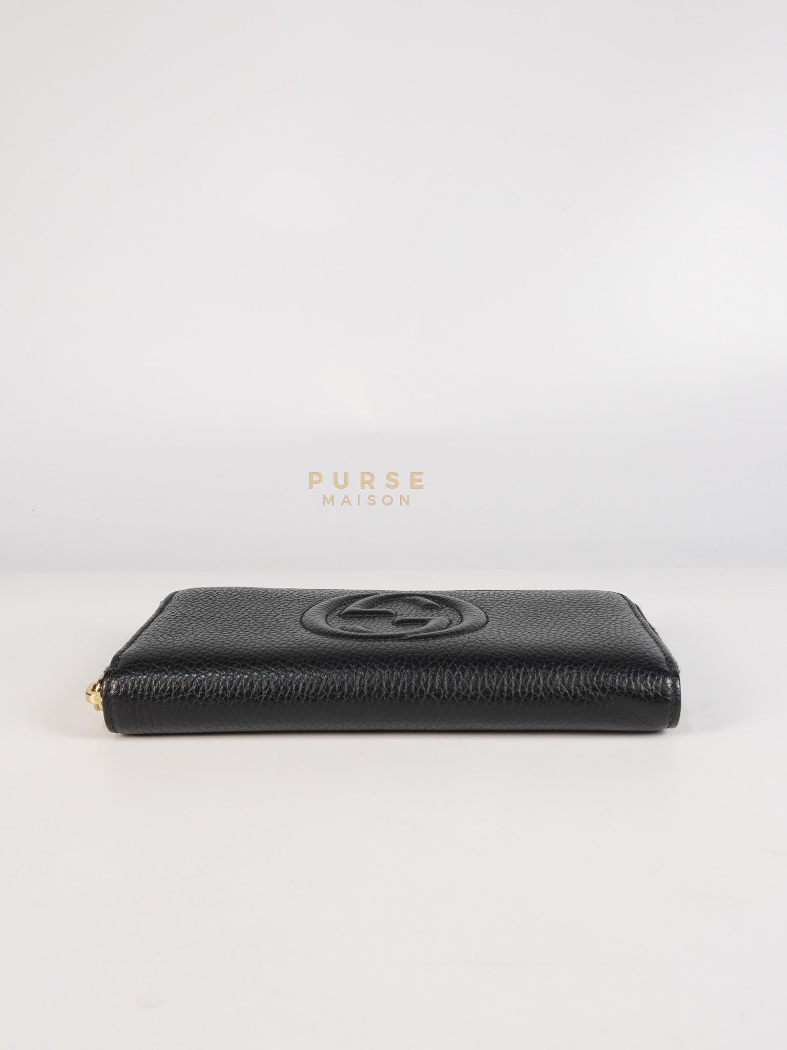 Soho Long Zip Around Wallet in Black Leather | Purse Maison Luxury Bags Shop