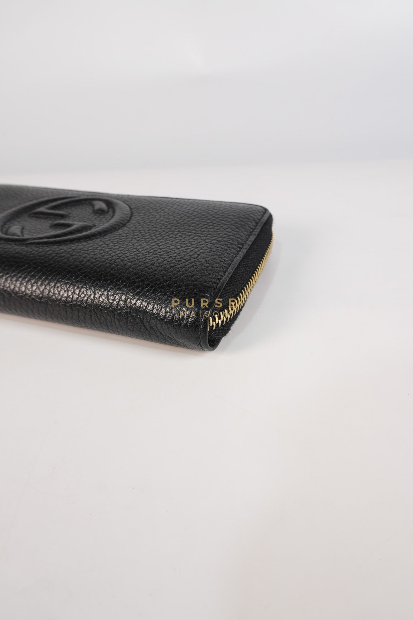 Soho Long Zip Around Wallet in Black Leather | Purse Maison Luxury Bags Shop