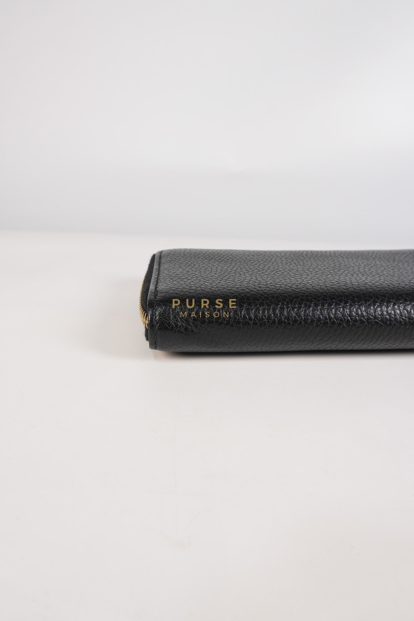 Soho Long Zip Around Wallet in Black Leather | Purse Maison Luxury Bags Shop