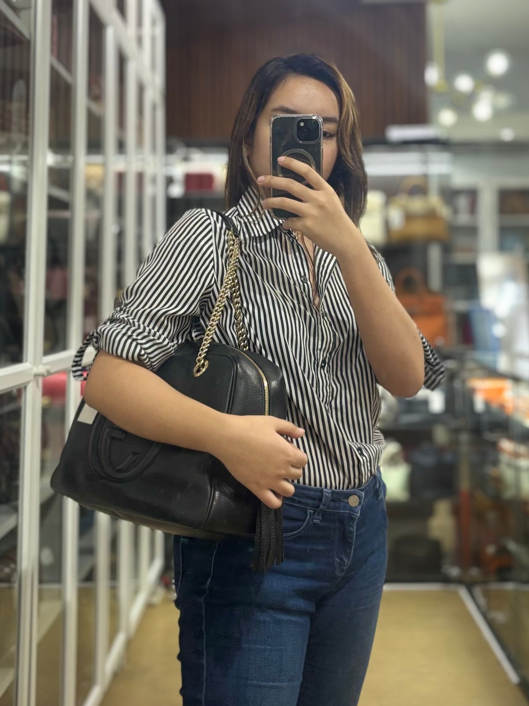 Soho Pebbled Calfskin Leather Tote Bag | Purse Maison Luxury Bags Shop
