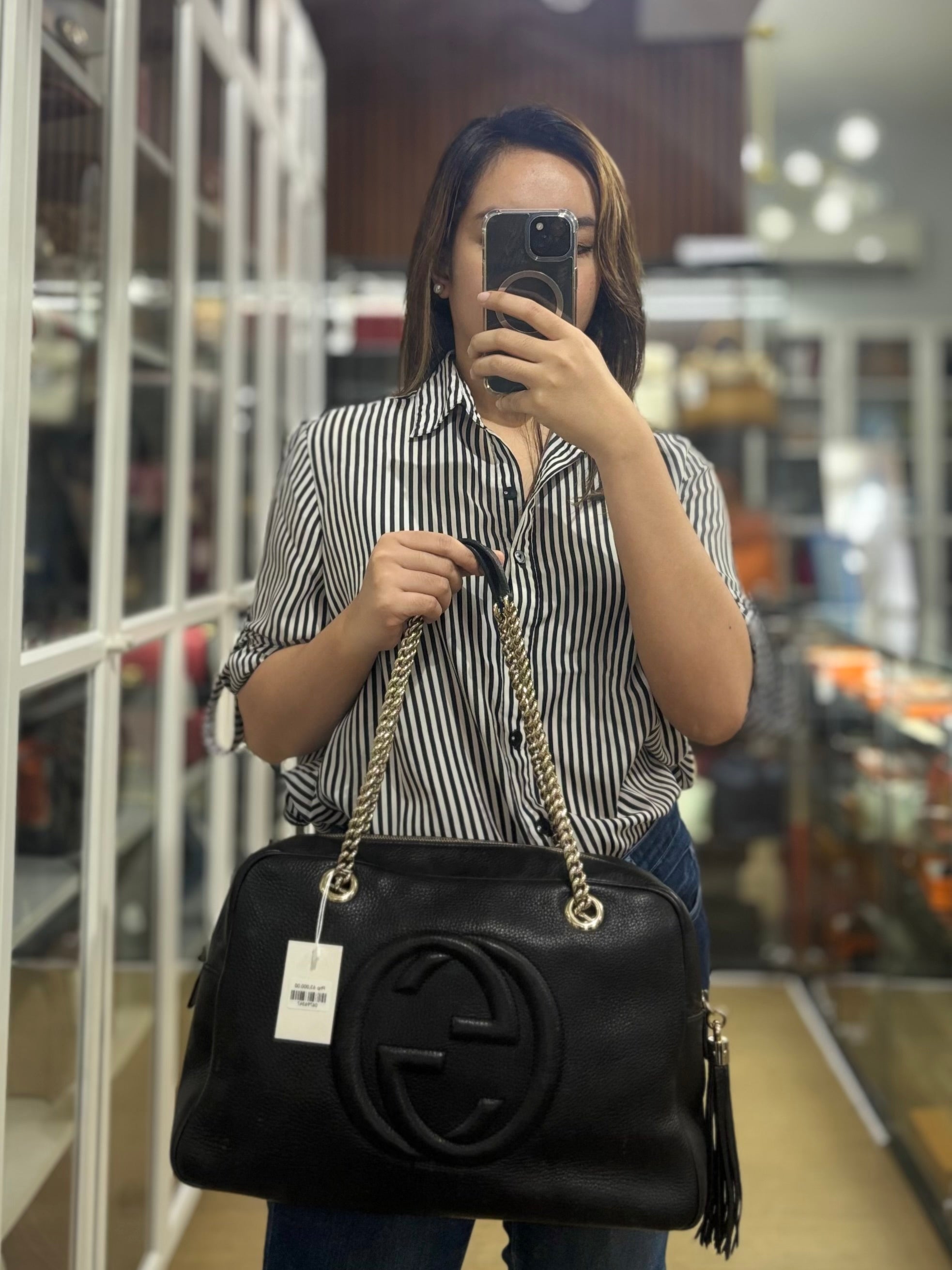 Soho Pebbled Calfskin Leather Tote Bag | Purse Maison Luxury Bags Shop