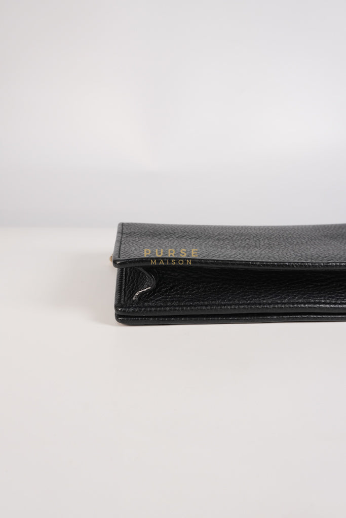 Soho Wallet on Chain in Black Calfskin Leather & Gold Hardware | Purse Maison Luxury Bags Shop