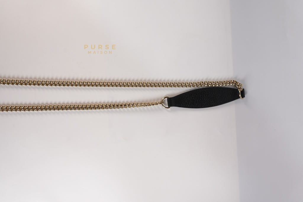 Soho Wallet on Chain in Black Calfskin Leather & Gold Hardware | Purse Maison Luxury Bags Shop