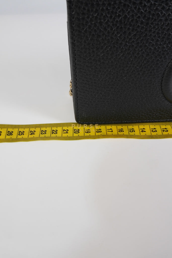 Soho Wallet on Chain in Black Calfskin Leather & Gold Hardware | Purse Maison Luxury Bags Shop