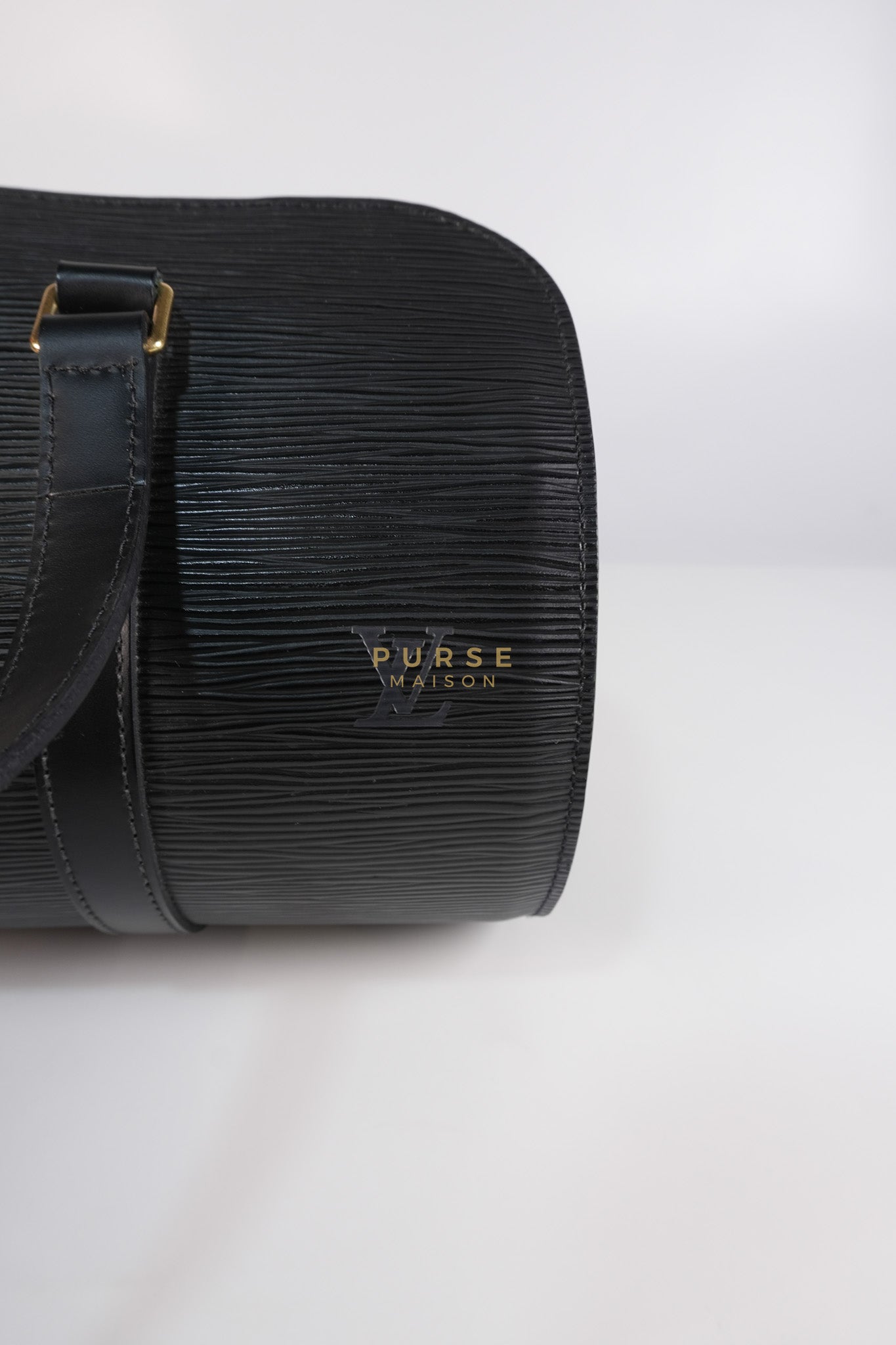 Soufflot Bag In Black Epi Leather & Gold Hardware (Date Code: MI0024) | Purse Maison Luxury Bags Shop