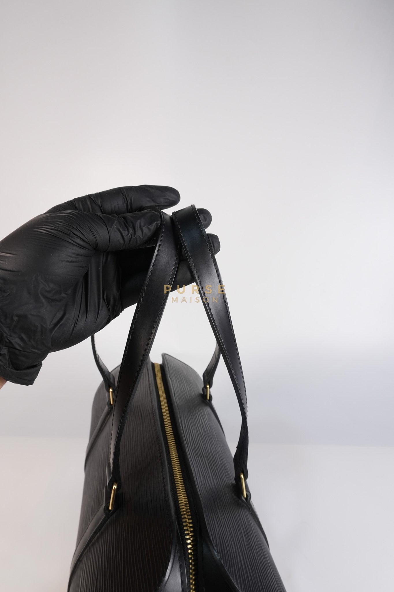 Soufflot Bag In Black Epi Leather & Gold Hardware (Date Code: MI0024) | Purse Maison Luxury Bags Shop