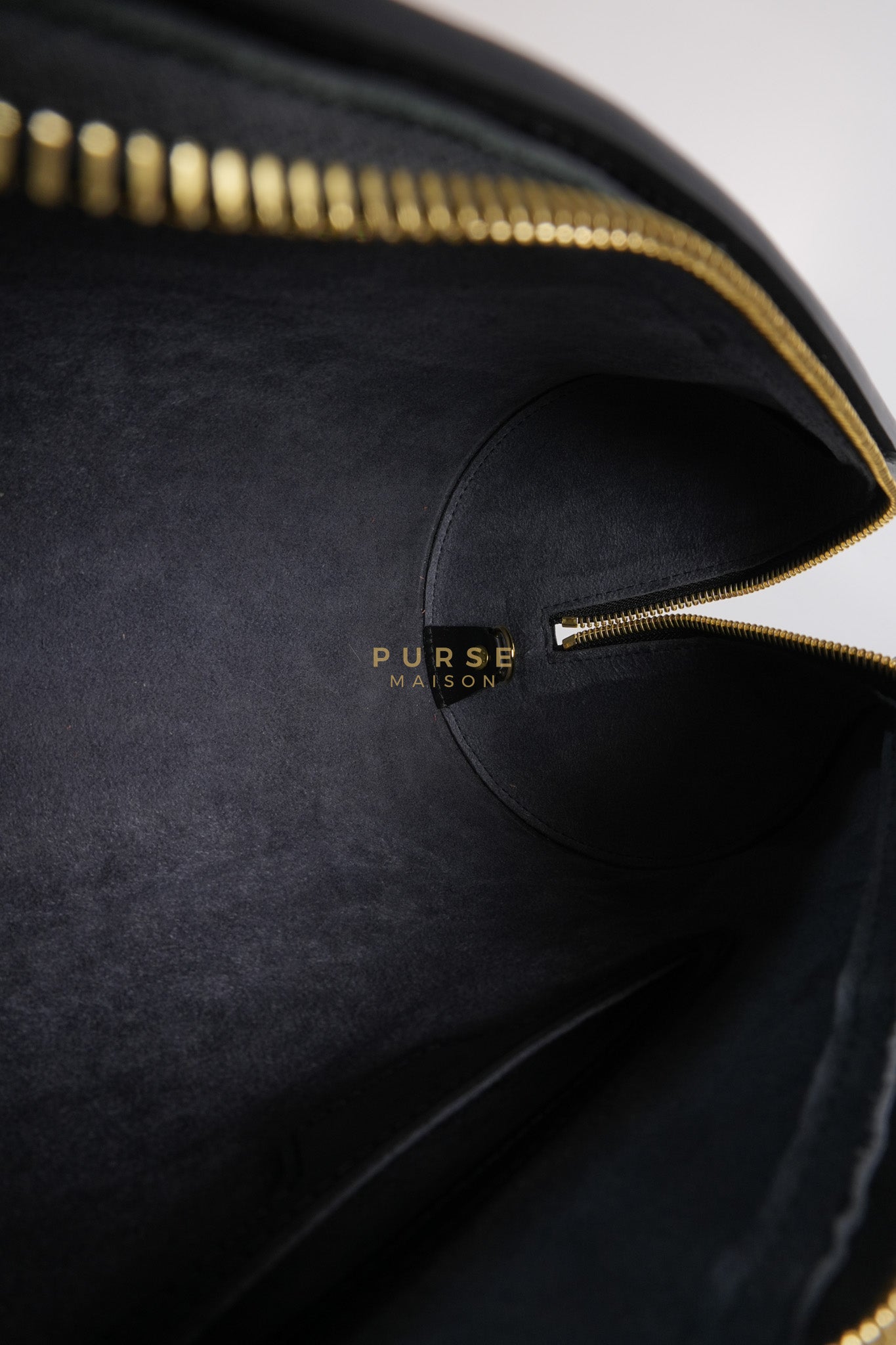 Soufflot Bag In Black Epi Leather & Gold Hardware (Date Code: MI0024) | Purse Maison Luxury Bags Shop